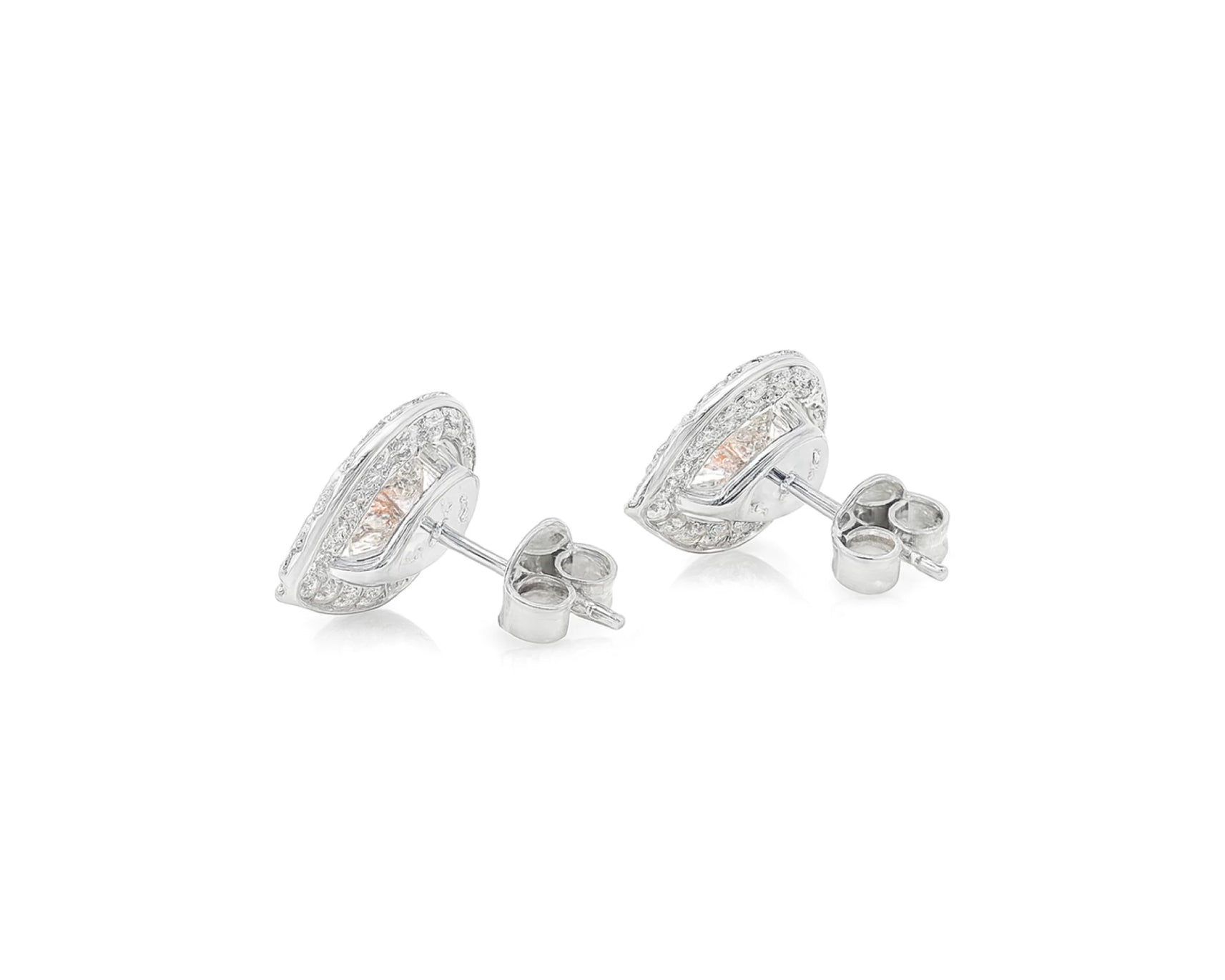 14K Gold Diamond Pear Halo Stud Earrings – lifestyle 3268