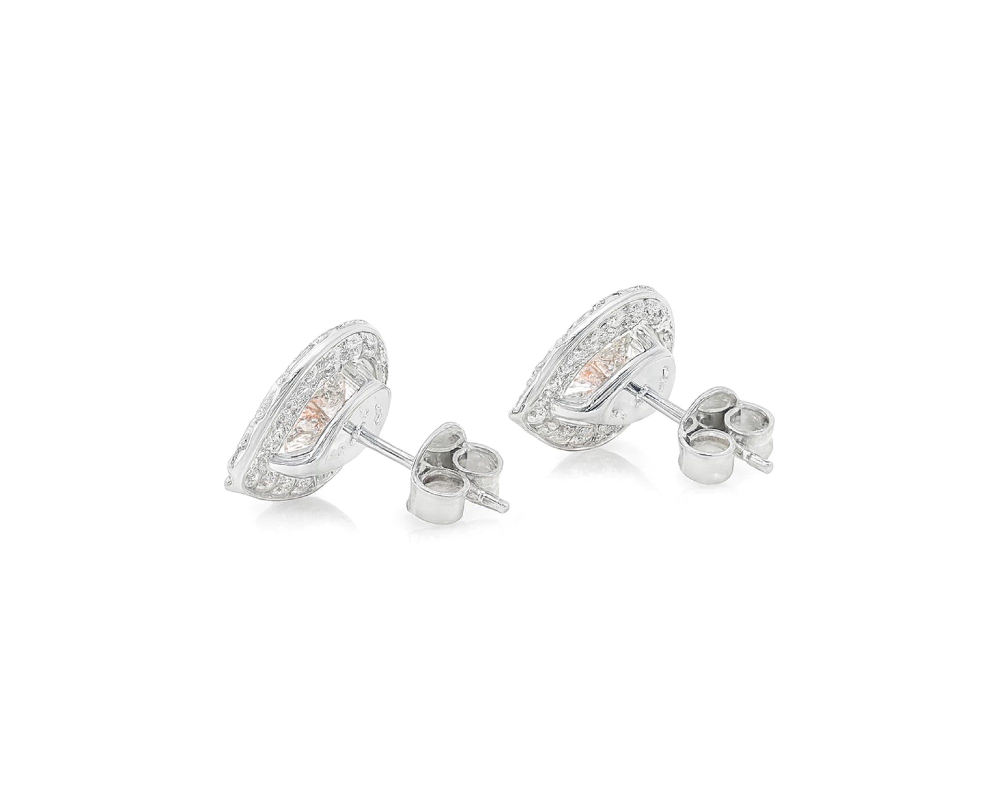 14K Gold Diamond Pear Halo Stud Earrings – lifestyle 3268