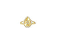 14k Gold Diamond Pear-Shaped Halo Ring with Sunburst Design 0.55ct