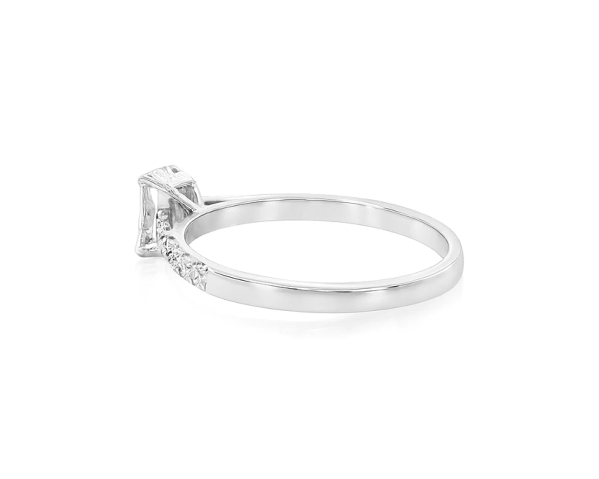 14k Gold Diamond Ring with Emerald-Cut Center and Pavé Band 0.90 CT – lifestyle 1774