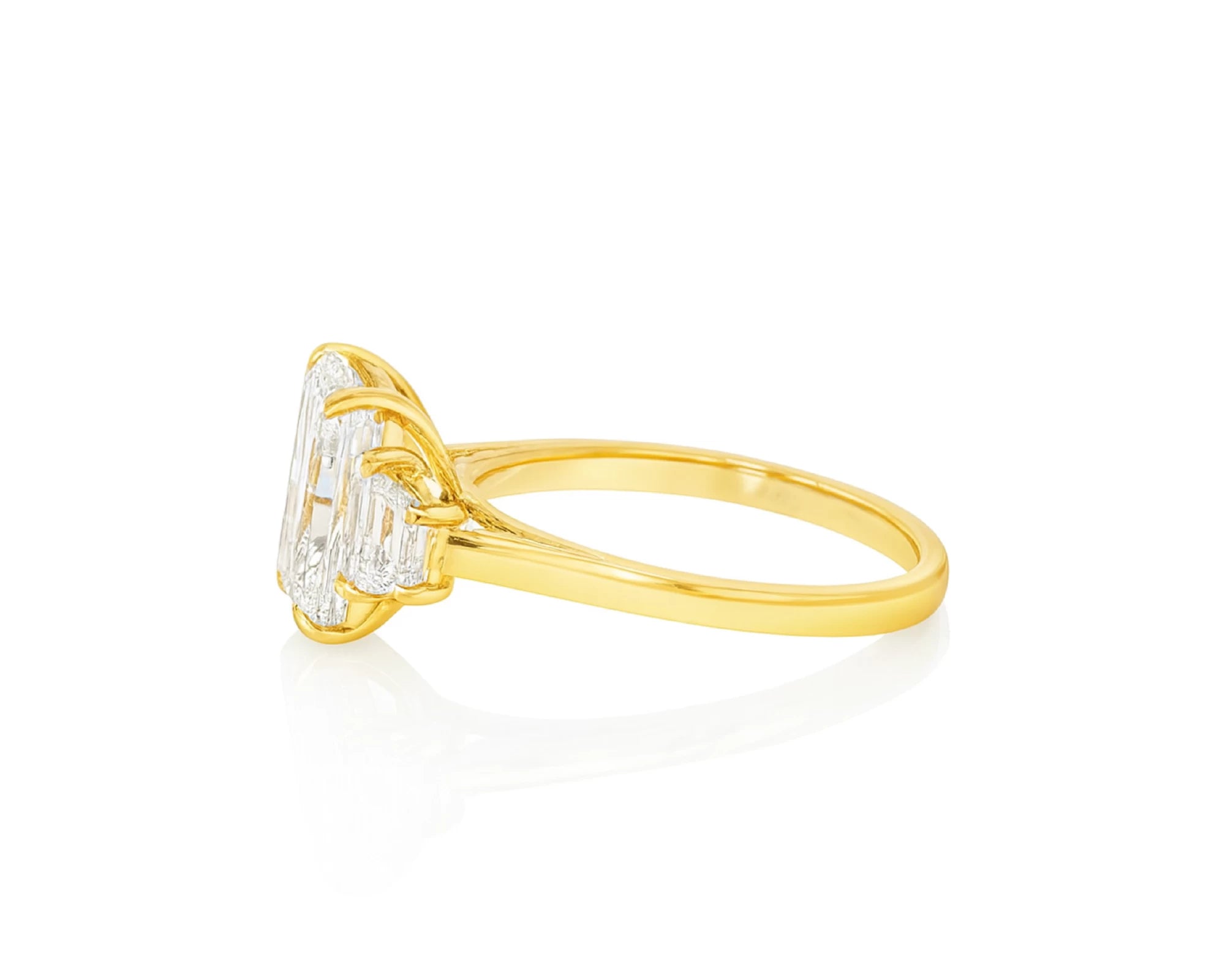 14k Gold Diamond Ring with Emerald-Cut Center Stone & Baguette Accents 3ct – lifestyle 1997