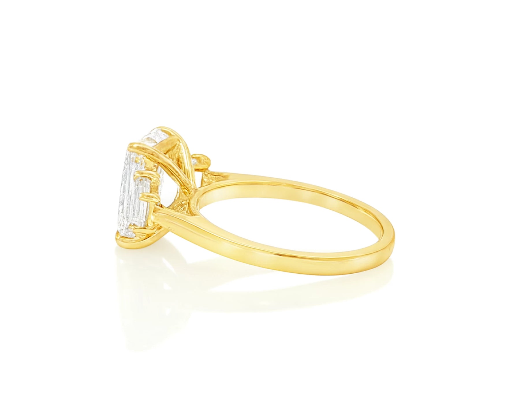 14k Gold Diamond Ring with Emerald-Cut Center Stone & Baguette Accents 3ct – lifestyle 1998
