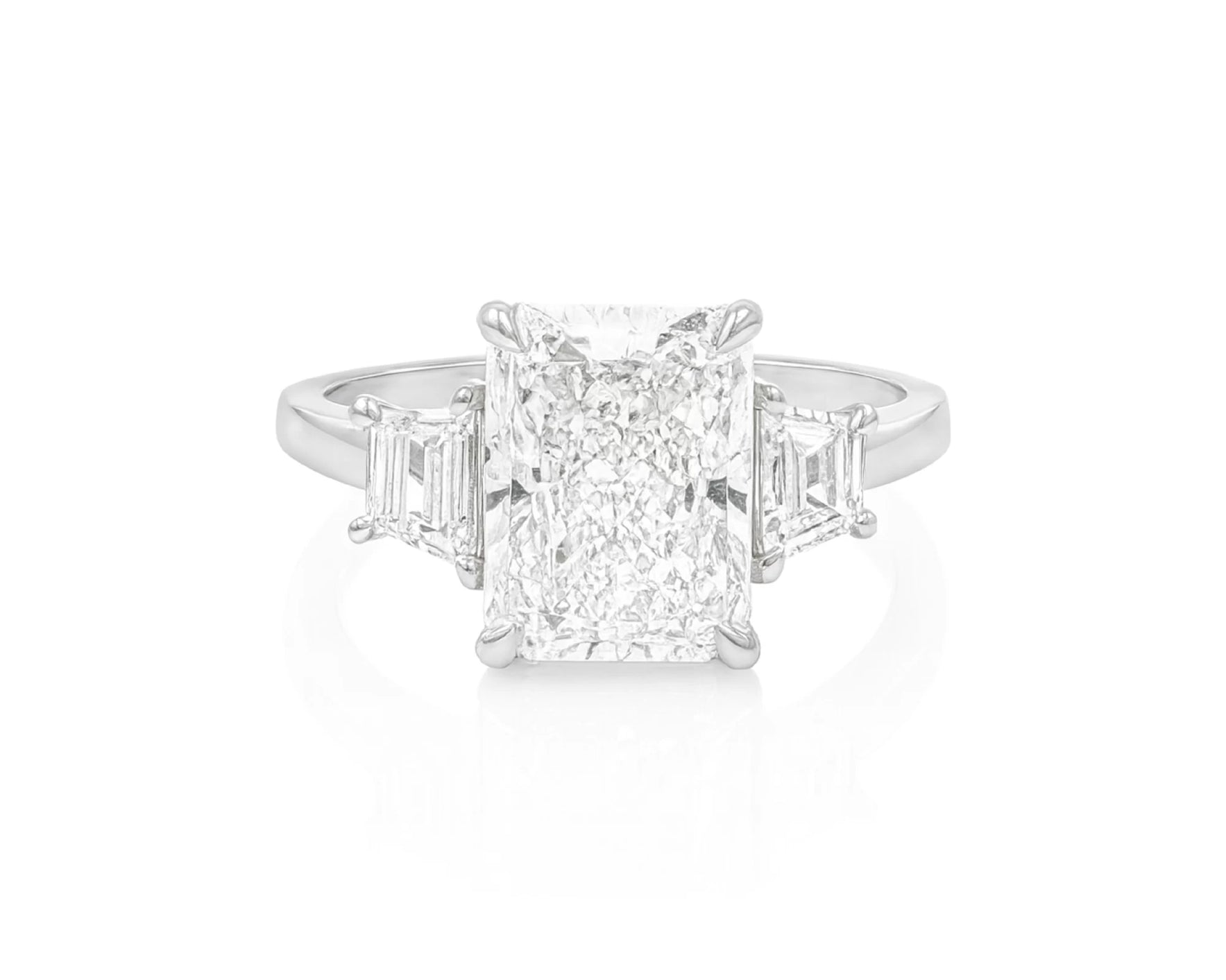 14k Gold Diamond Ring with Emerald-Cut Center Stone & Baguette Accents 3ct – lifestyle 2000