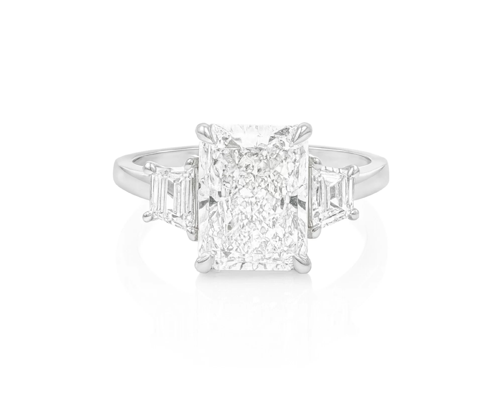14k Gold Diamond Ring with Emerald-Cut Center Stone & Baguette Accents 3ct – lifestyle 2000