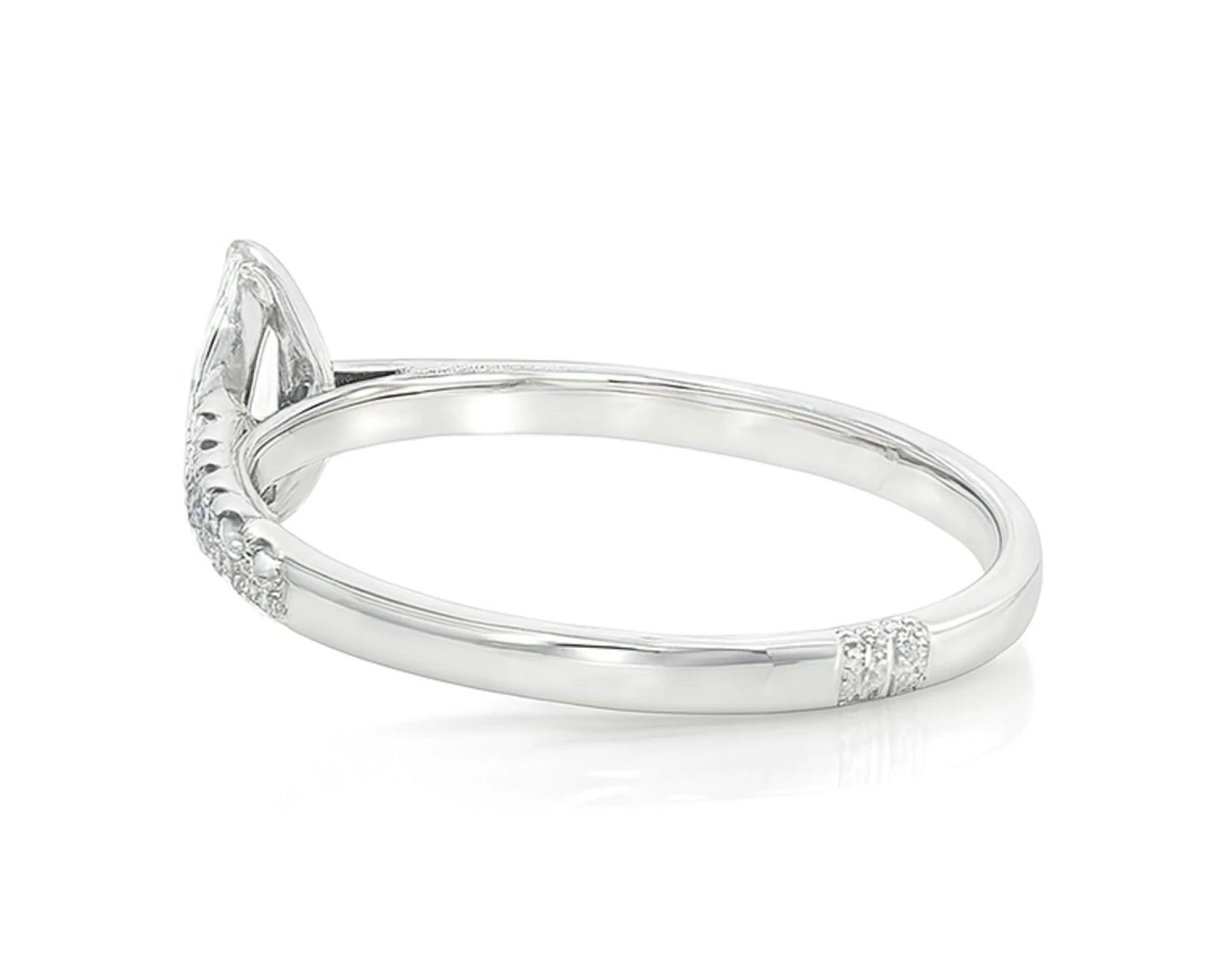 14k Gold Diamond Ring with Marquise-Cut Center & Pavé Band 0.52ct – lifestyle 1858