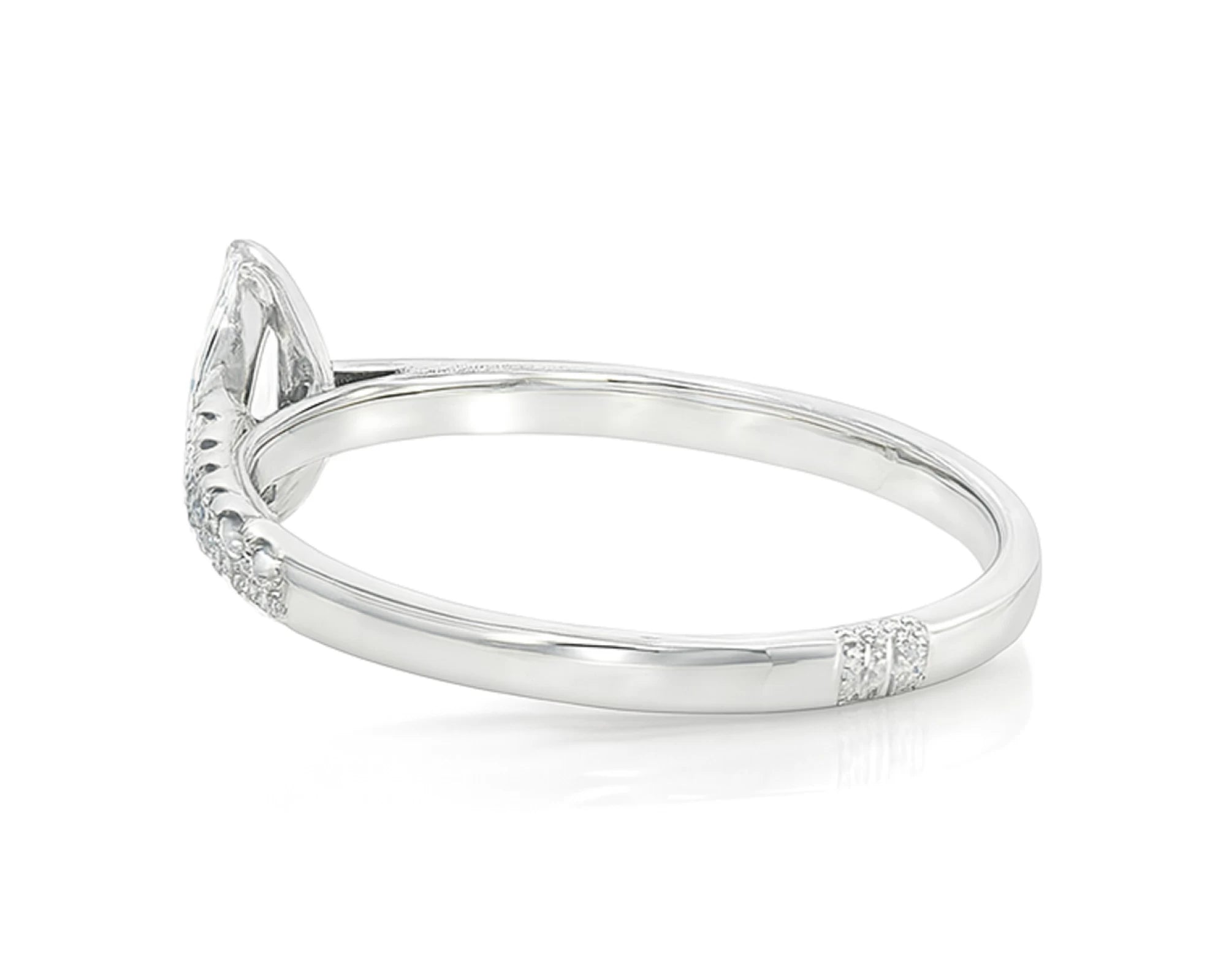 14k Gold Diamond Ring with Marquise-Cut Center & Pavé Band 0.52ct – lifestyle 1858