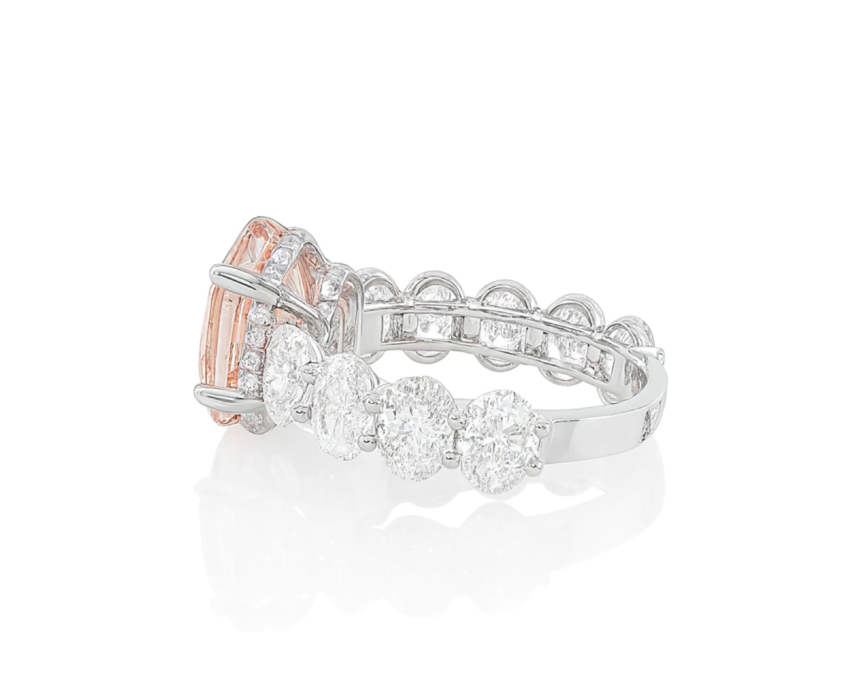 14K Gold Diamond Ring with Oval Pink Center Stone & Oval Side Diamonds Design 8.00ct – lifestyle 1971