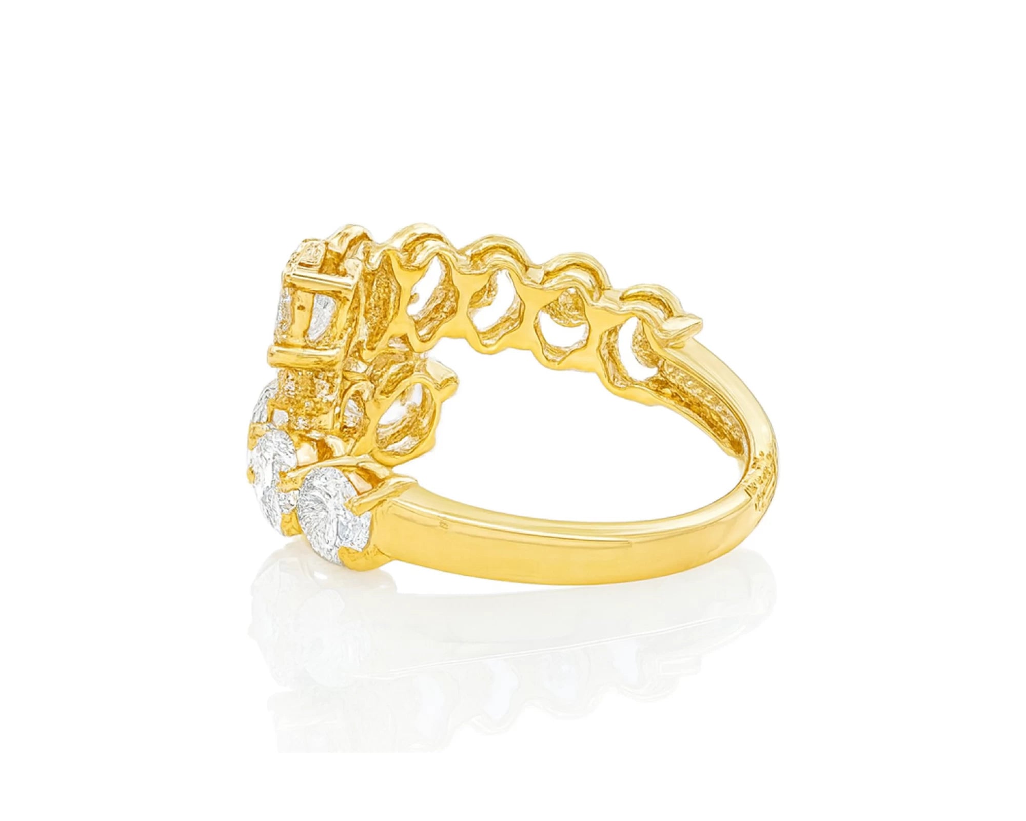 14K Gold Diamond Ring with Oval & Round Two-Row Wrap Design 3.66ct – lifestyle 2759