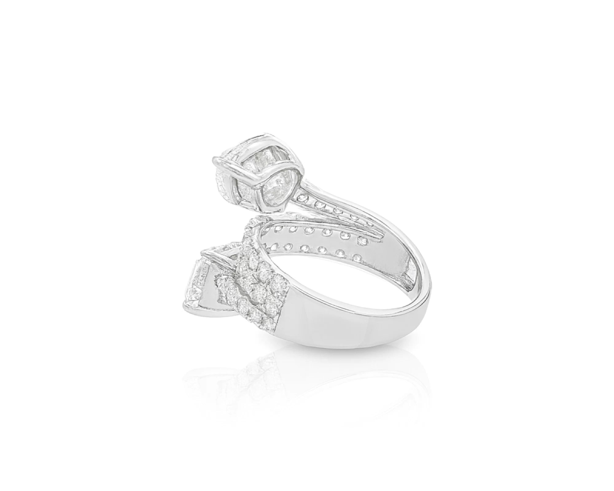 14K Gold Diamond Ring with Pear & Emerald-Cut Two-Stone Wrap Design 7.51ct – lifestyle 1952