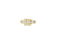 14k Gold Diamond Ring with Rectangular Baguette Cluster & Round 0.90ct