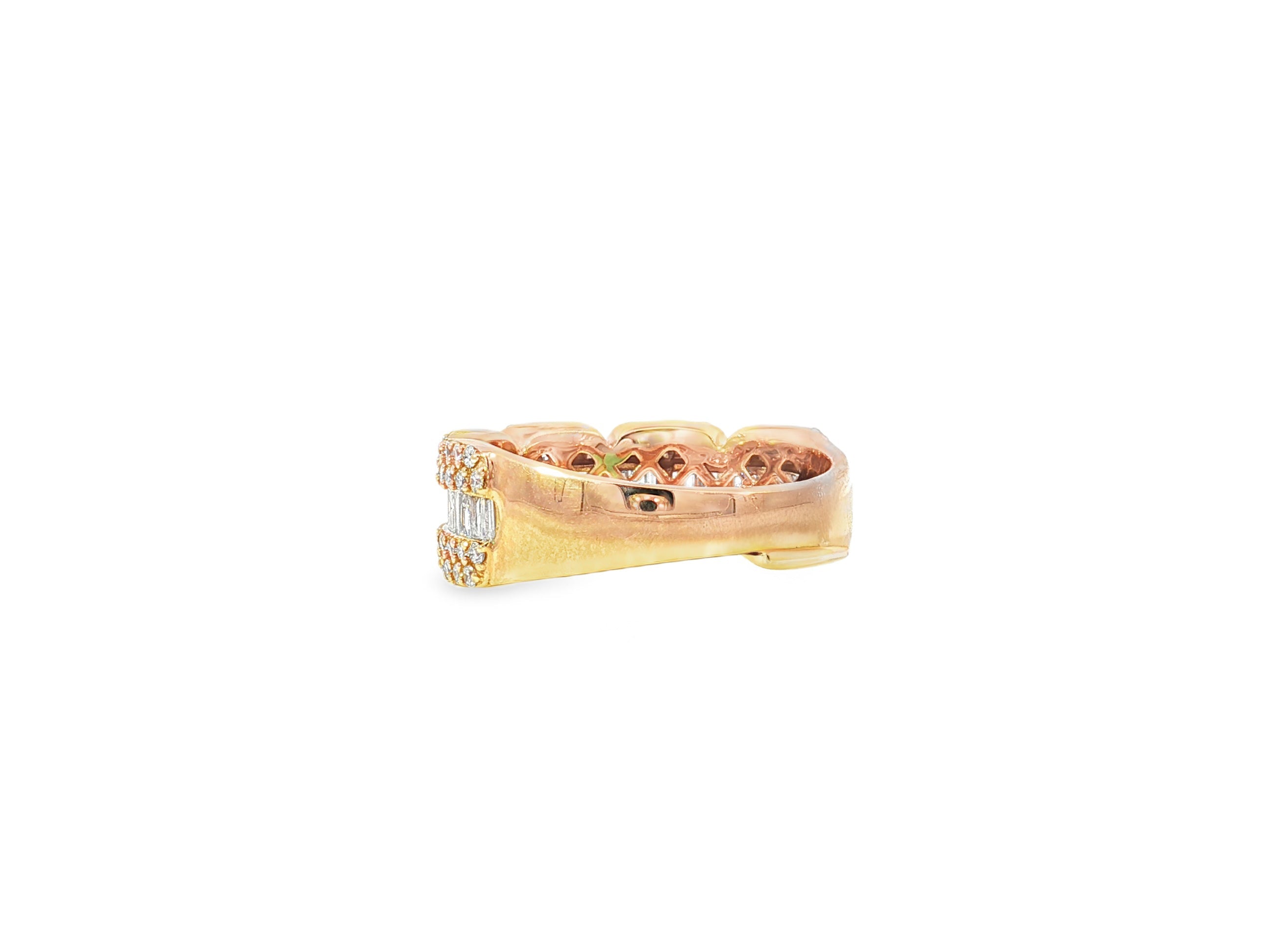 14k Gold Diamond Ring with Round & Baguette - Cut Design 1.75ct - AVI THE JEWELER
