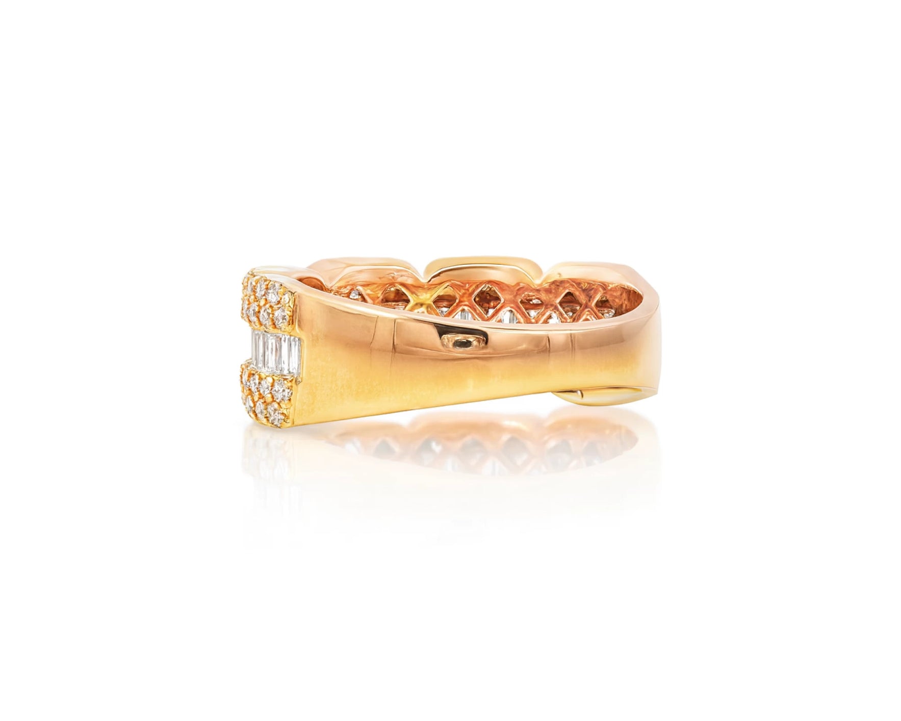 14k Gold Diamond Ring with Round & Baguette-Cut Design 1.75ct – lifestyle 1658