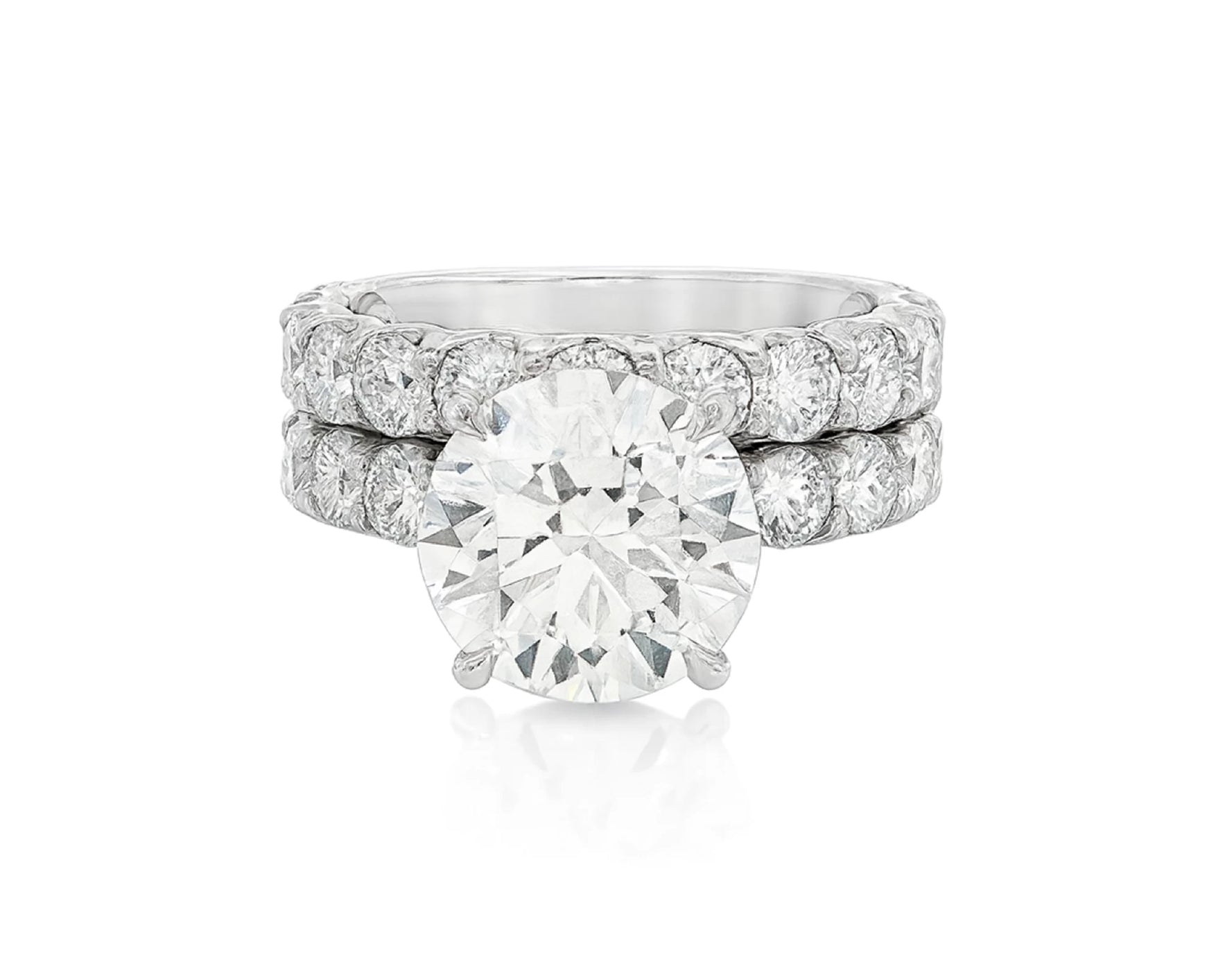 14k Gold Diamond Round Double Row Band Engagement Ring Set 7.53 CT – lifestyle 2158