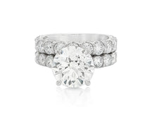 14k Gold Diamond Round Double Row Band Engagement Ring Set 7.53 CT