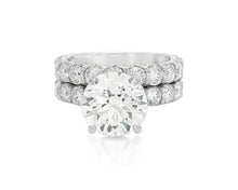 14k Gold Diamond Round Double Row Band Engagement Ring Set 7.53 CT