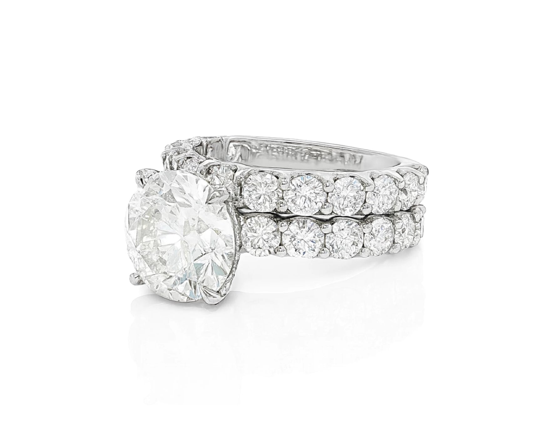 14k Gold Diamond Round Double Row Band Engagement Ring Set 7.53 CT – lifestyle 2159