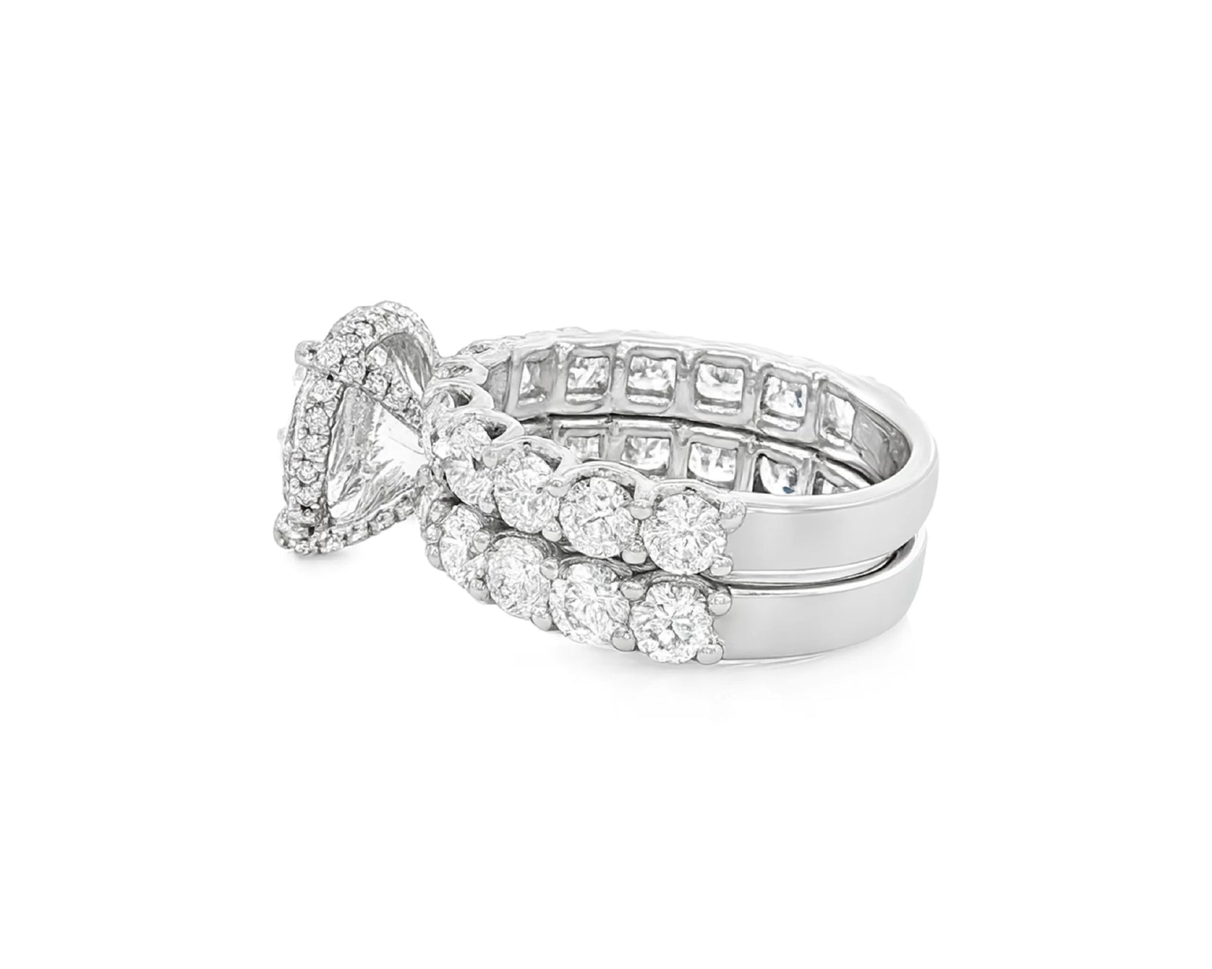 14k Gold Diamond Round Double Row Band Engagement Ring Set 7.53 CT – lifestyle 2162