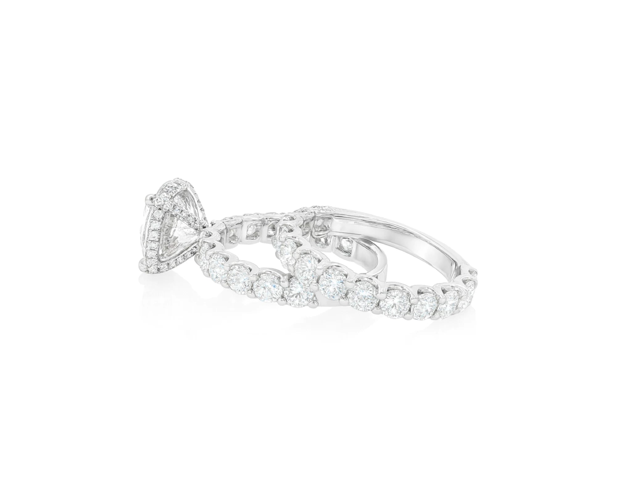 14k Gold Diamond Round Double Row Band Engagement Ring Set 7.53 CT – lifestyle 2164
