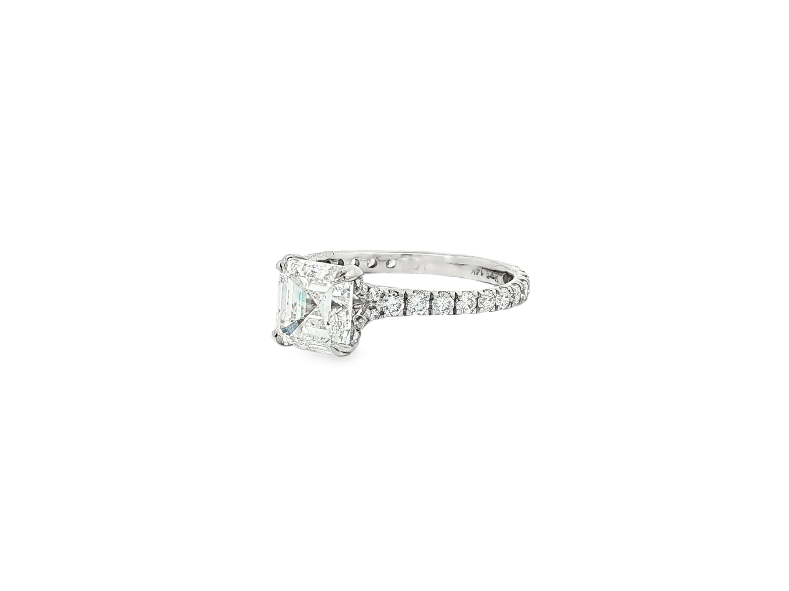 14k Gold Diamond Solitaire Ring with Emerald - Cut Center 2.62ct - AVI THE JEWELER