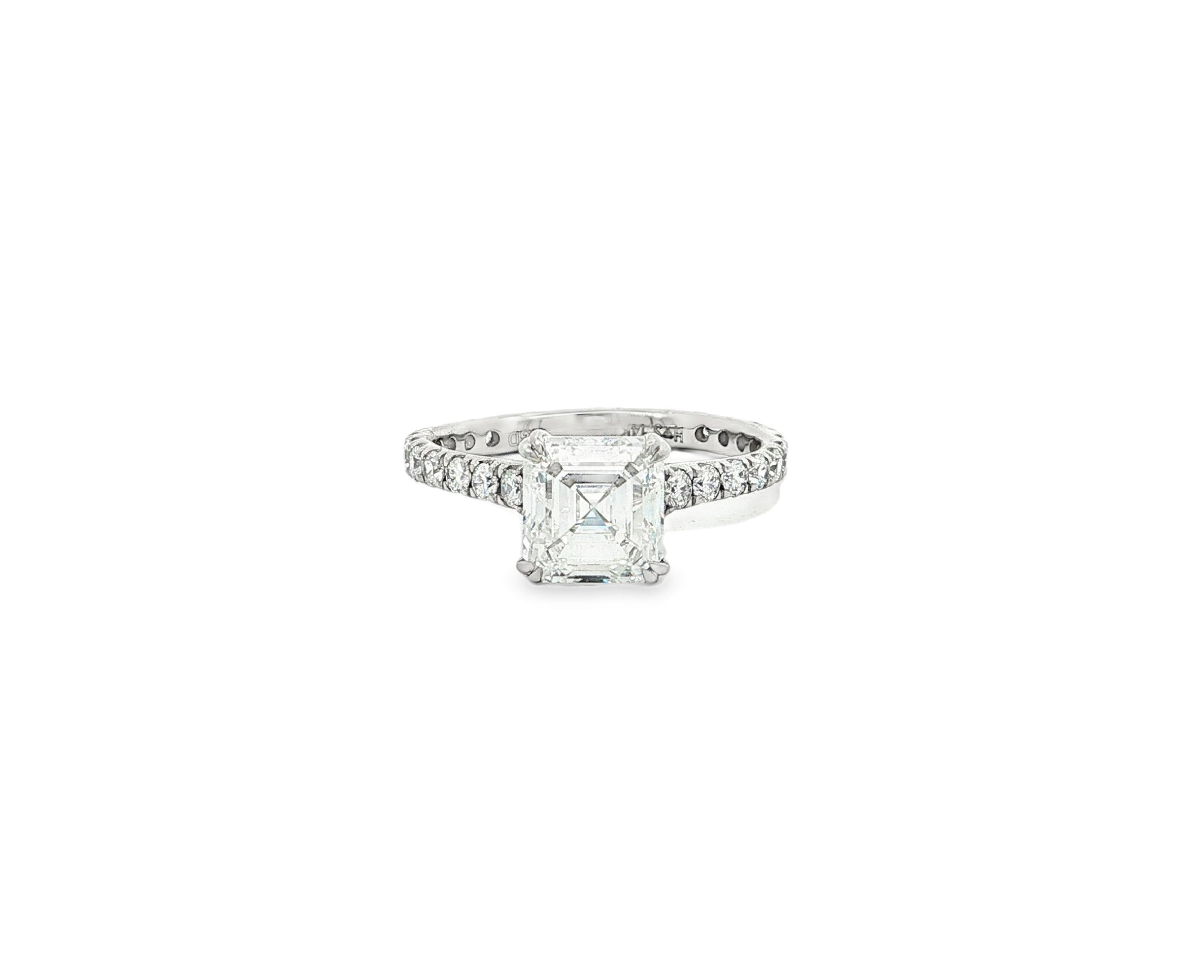 14k Gold Diamond Solitaire Ring with Emerald - Cut Center 2.62ct - AVI THE JEWELER