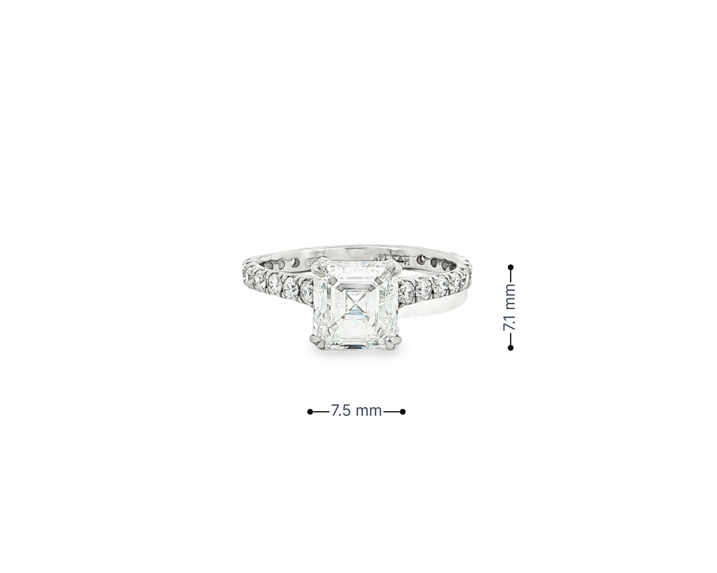 14k Gold Diamond Solitaire Ring with Emerald - Cut Center 2.62ct - AVI THE JEWELER