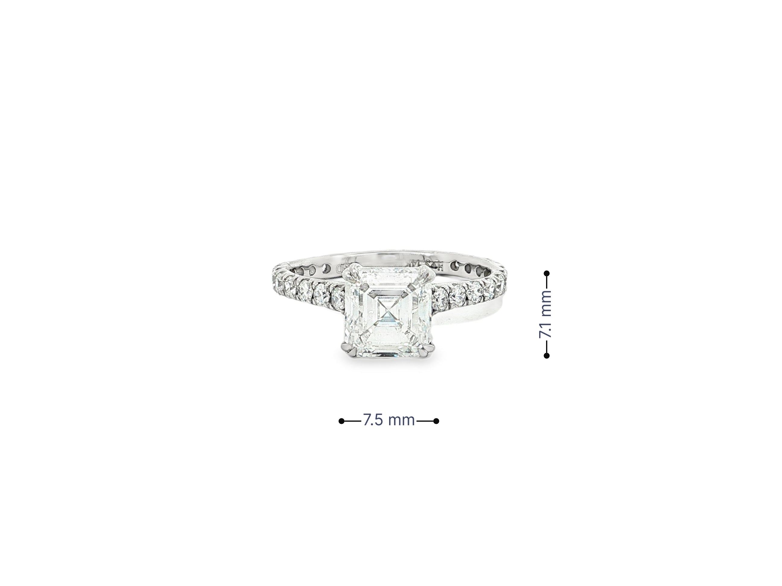 14k Gold Diamond Solitaire Ring with Emerald - Cut Center 2.62ct - AVI THE JEWELER