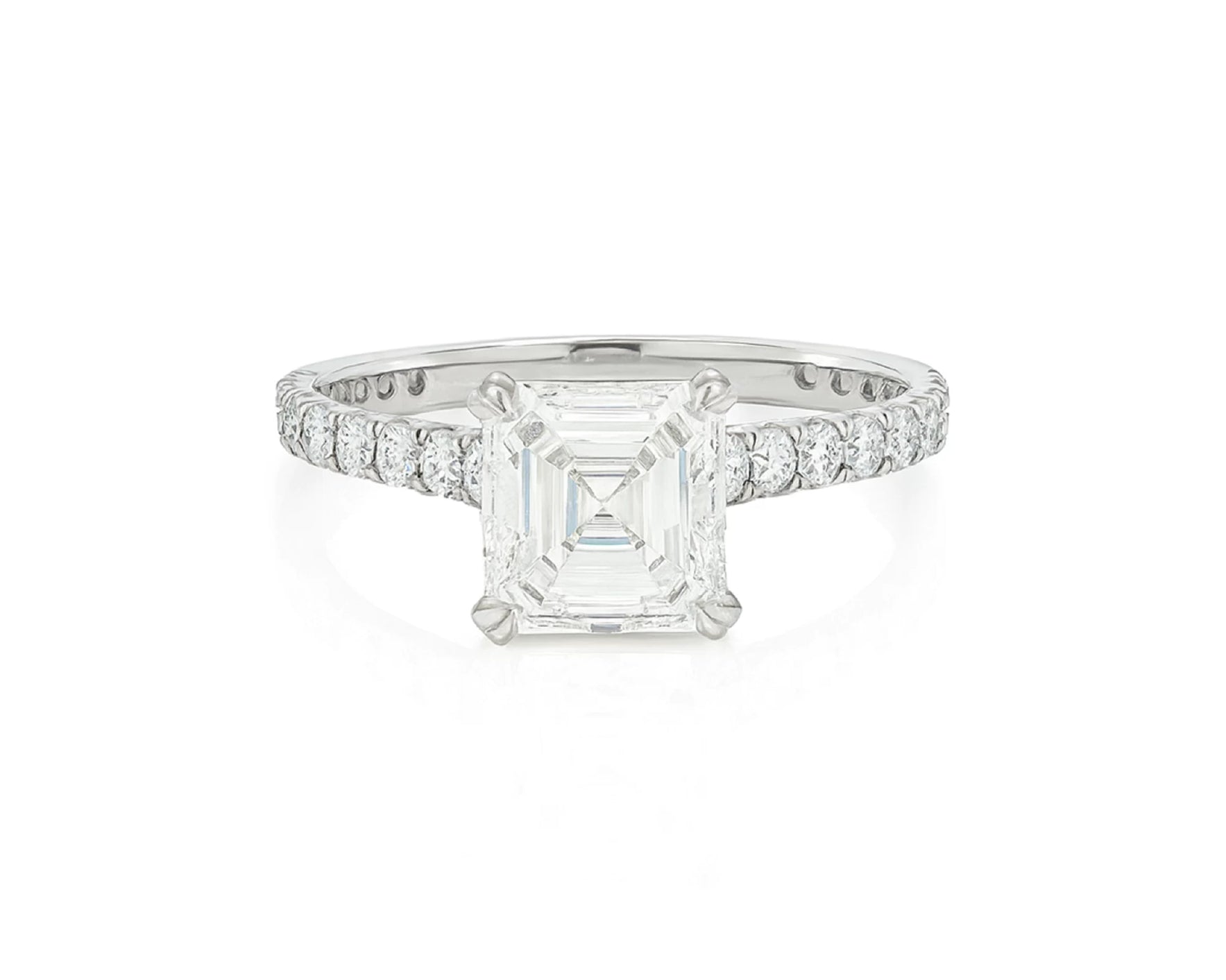 14k Gold Diamond Solitaire Ring with Emerald-Cut Center 2.62ct – lifestyle 2680