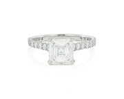 14k Gold Diamond Solitaire Ring with Emerald-Cut Center 2.62ct