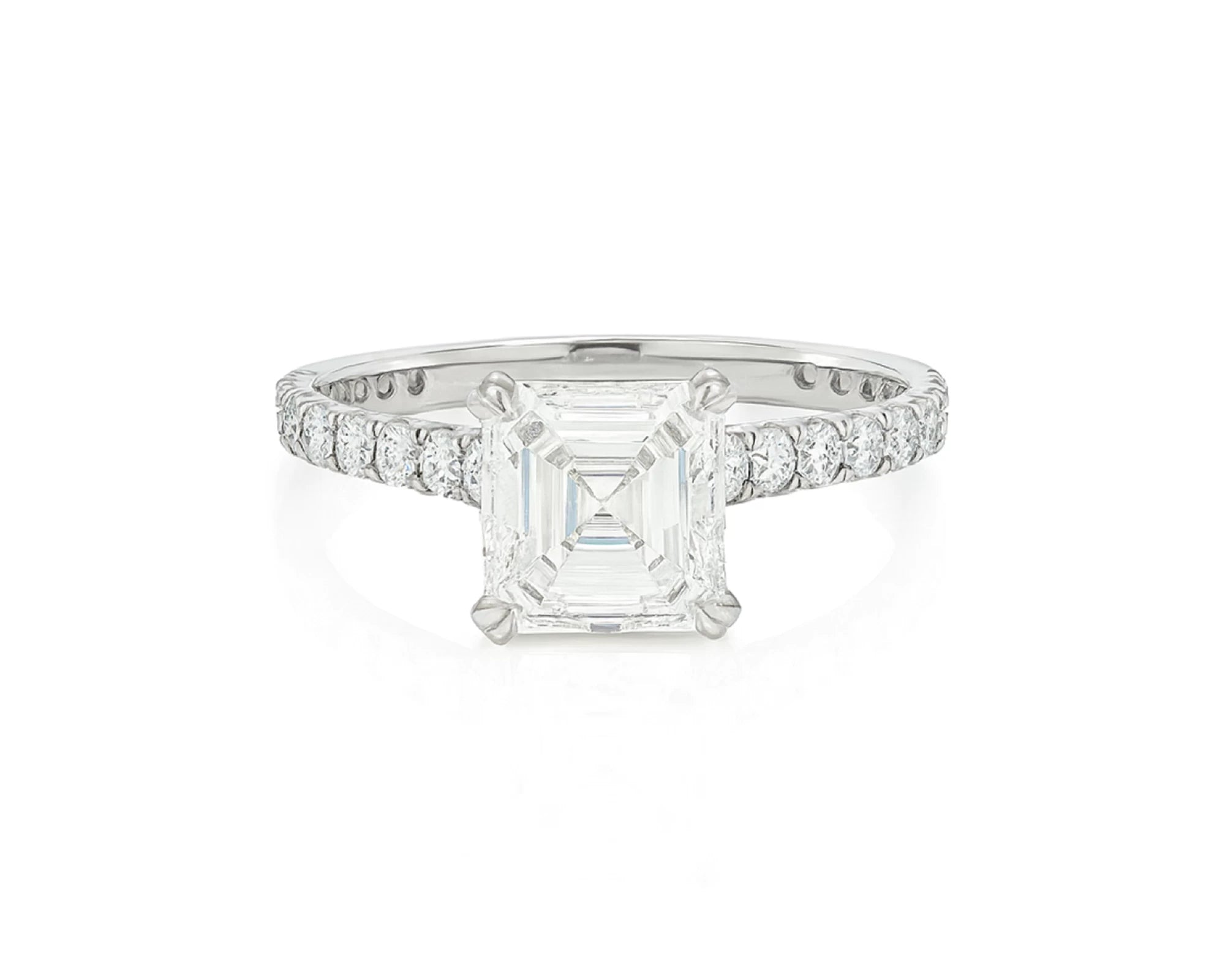 14k Gold Diamond Solitaire Ring with Emerald-Cut Center 2.62ct – lifestyle 2680