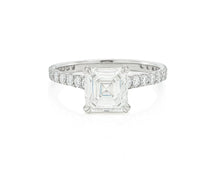 14k Gold Diamond Solitaire Ring with Emerald-Cut Center 2.62ct