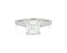 14k Gold Diamond Solitaire Ring with Emerald-Cut Center 2.62ct