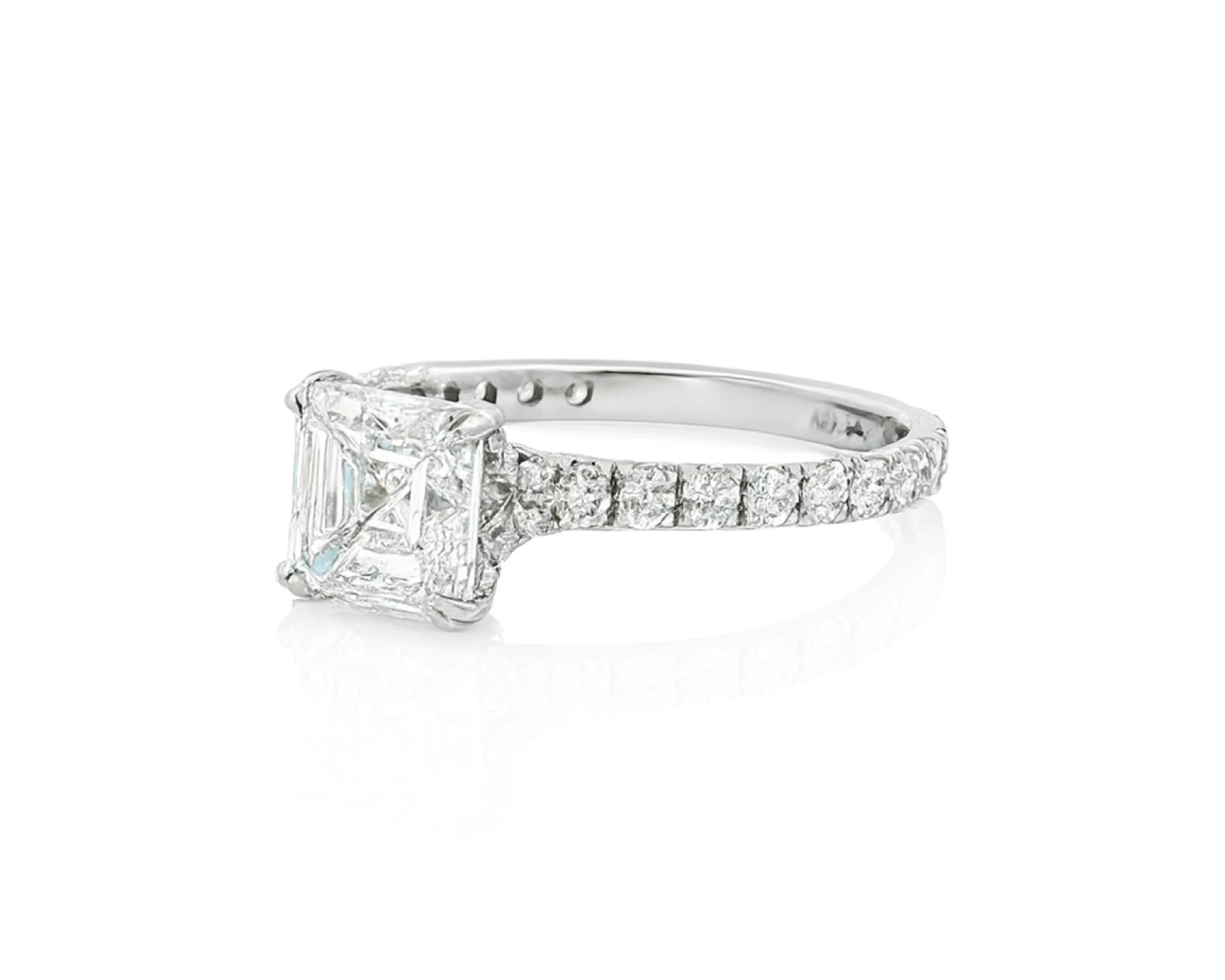 14k Gold Diamond Solitaire Ring with Emerald-Cut Center 2.62ct – lifestyle 2681
