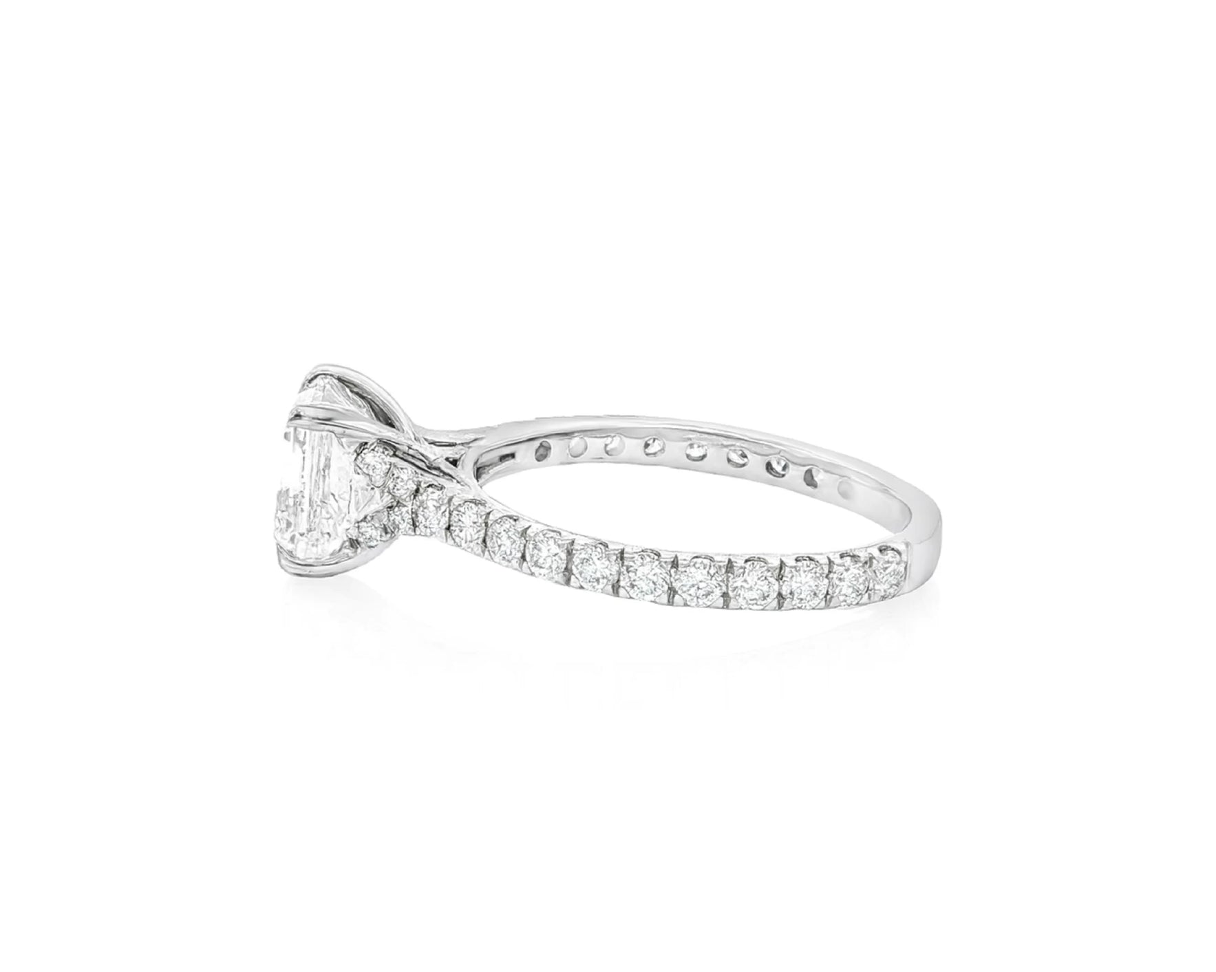 14k Gold Diamond Solitaire Ring with Emerald-Cut Center 2.62ct – lifestyle 2682