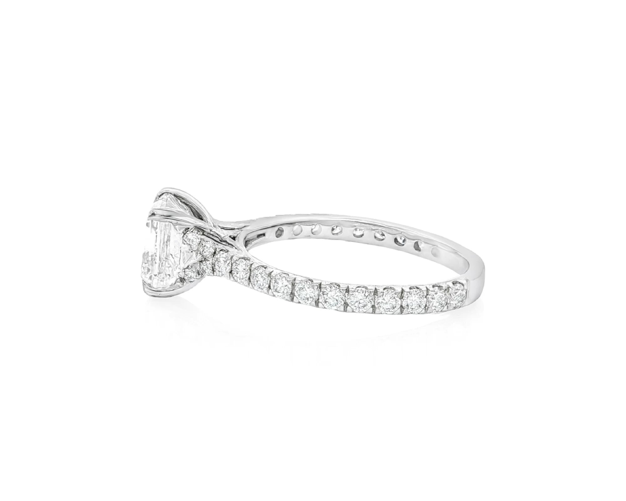14k Gold Diamond Solitaire Ring with Emerald-Cut Center 2.62ct – lifestyle 2682