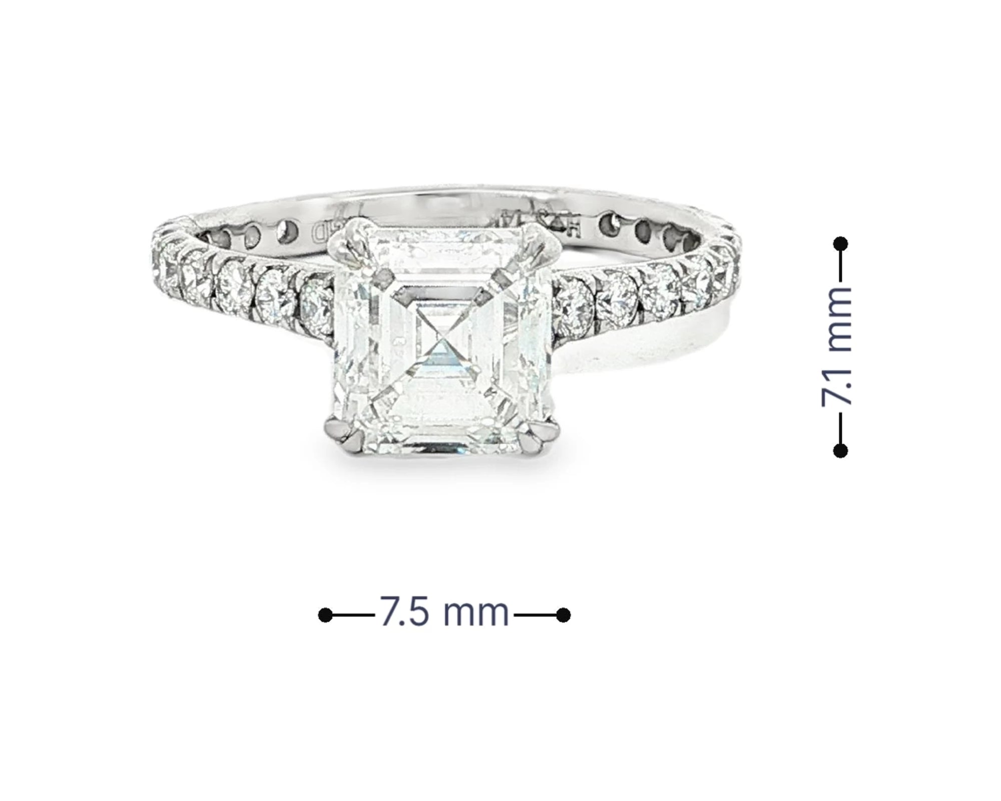 14k Gold Diamond Solitaire Ring with Emerald-Cut Center 2.62ct – lifestyle 3115