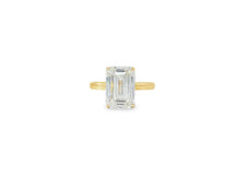 14k Gold Diamond Solitaire Ring with Emerald-Cut Center 5.08ct