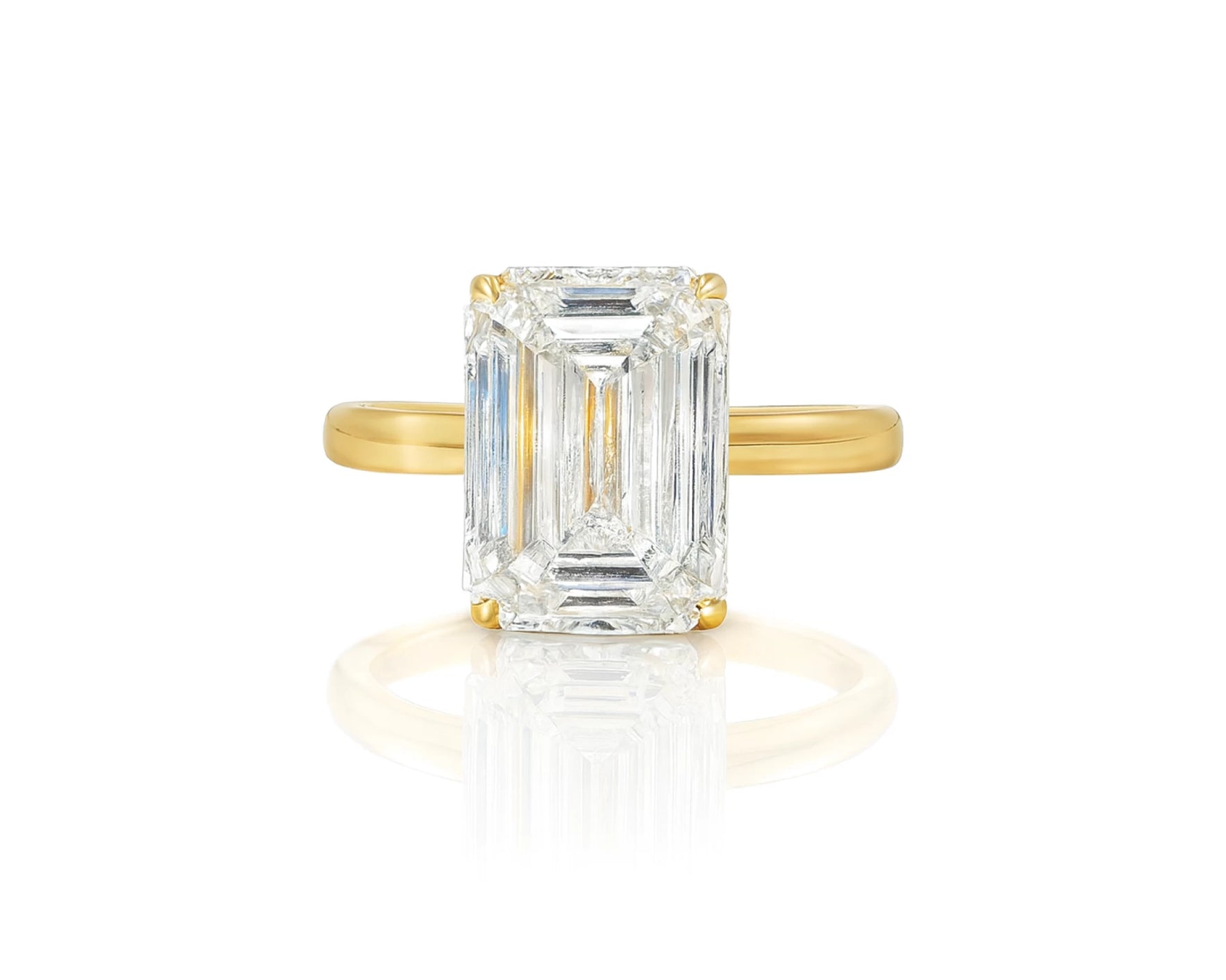 14k Gold Diamond Solitaire Ring with Emerald-Cut Center 5.08ct – lifestyle 2705