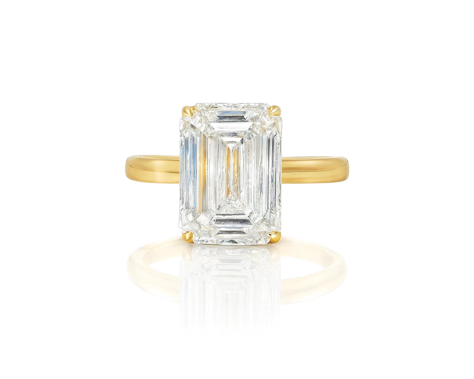 14k Gold Diamond Solitaire Ring with Emerald-Cut Center 5.08ct – lifestyle 2705