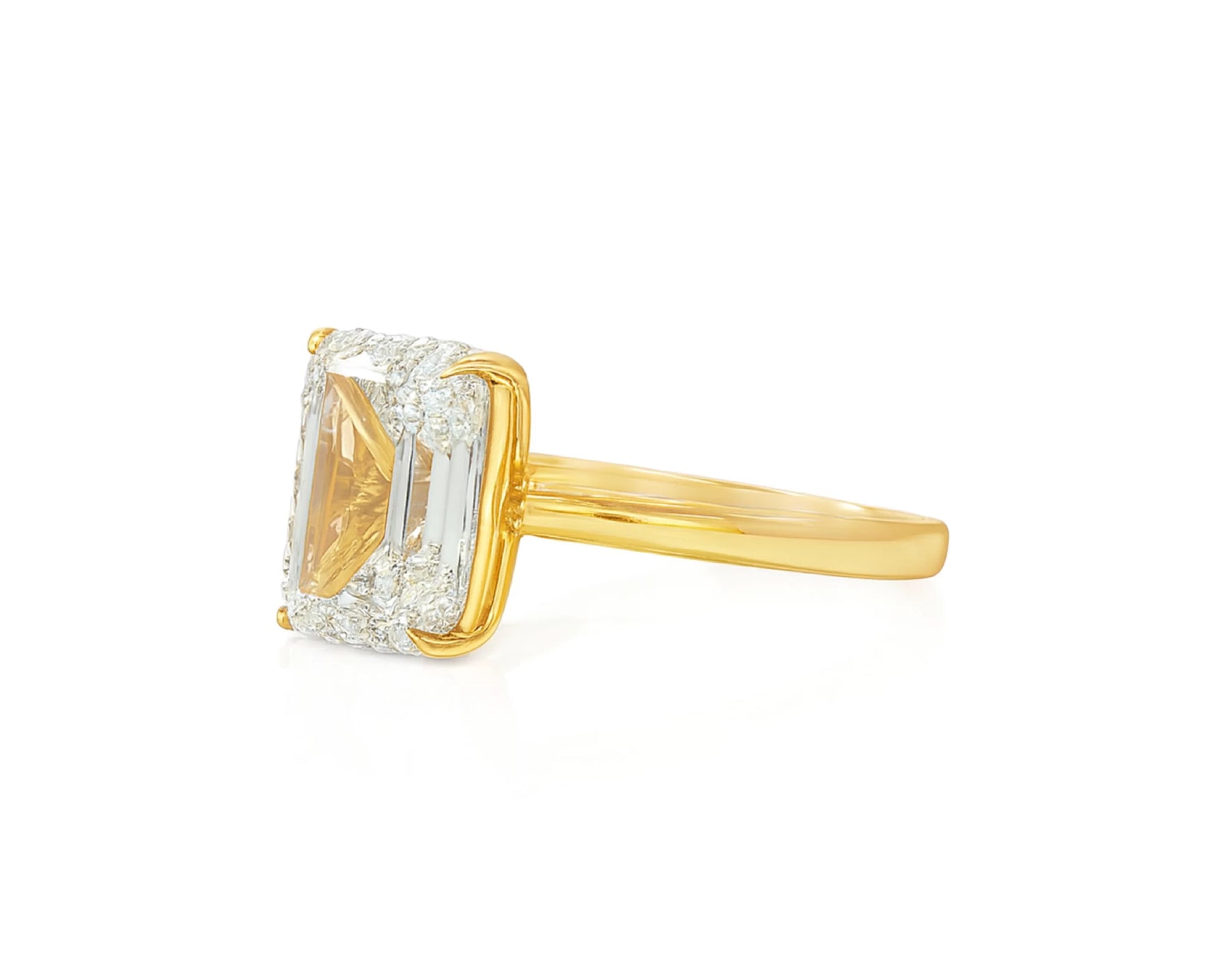 14k Gold Diamond Solitaire Ring with Emerald-Cut Center 5.08ct – lifestyle 2706