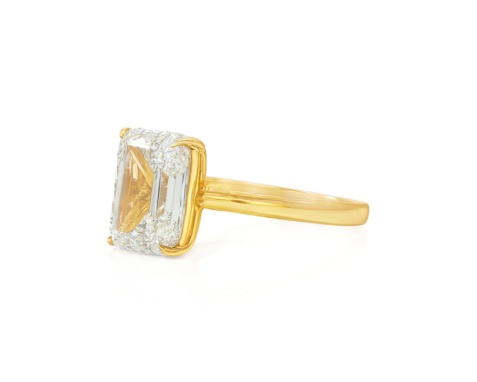 14k Gold Diamond Solitaire Ring with Emerald-Cut Center 5.08ct – lifestyle 2706
