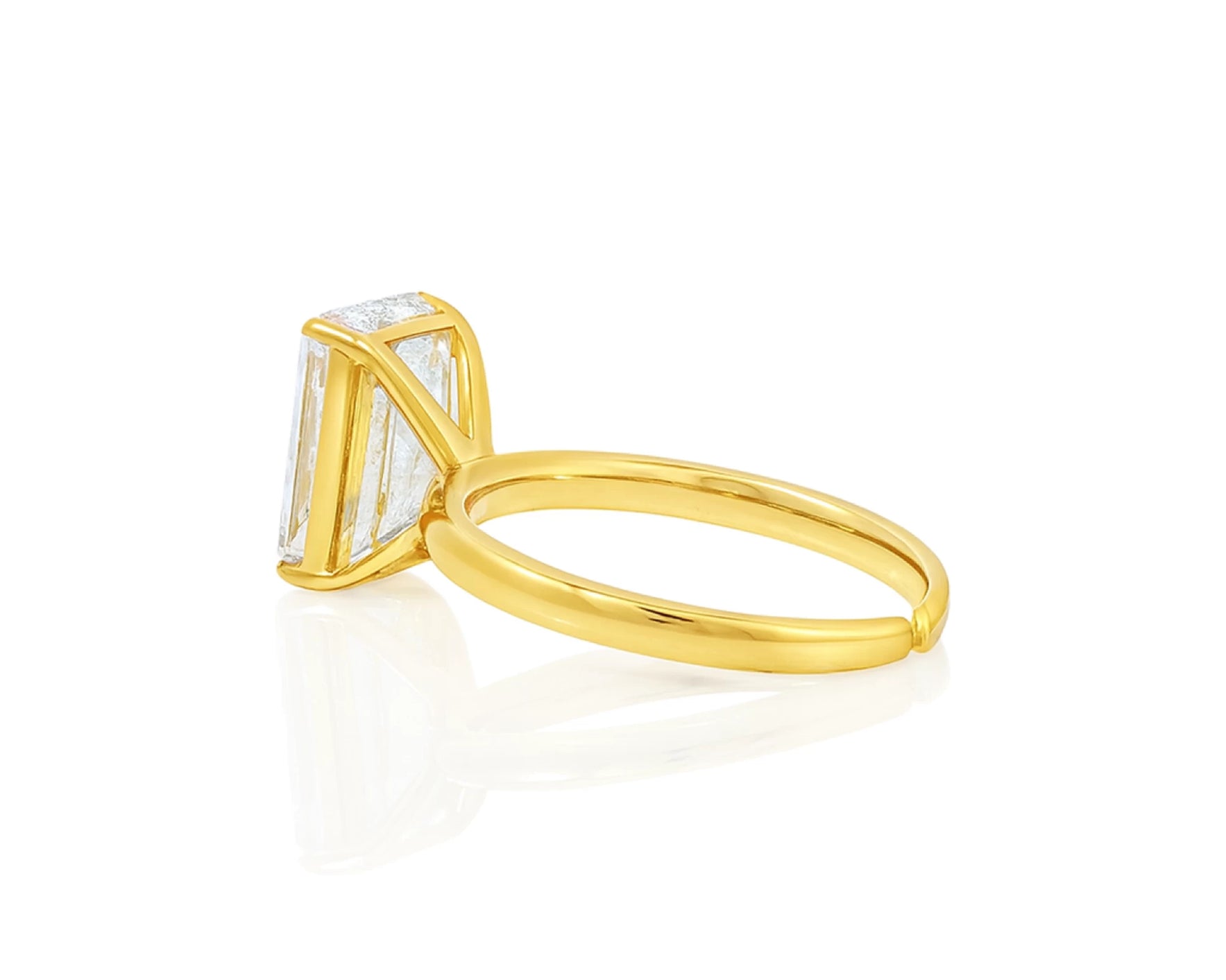 14k Gold Diamond Solitaire Ring with Emerald-Cut Center 5.08ct – lifestyle 2707