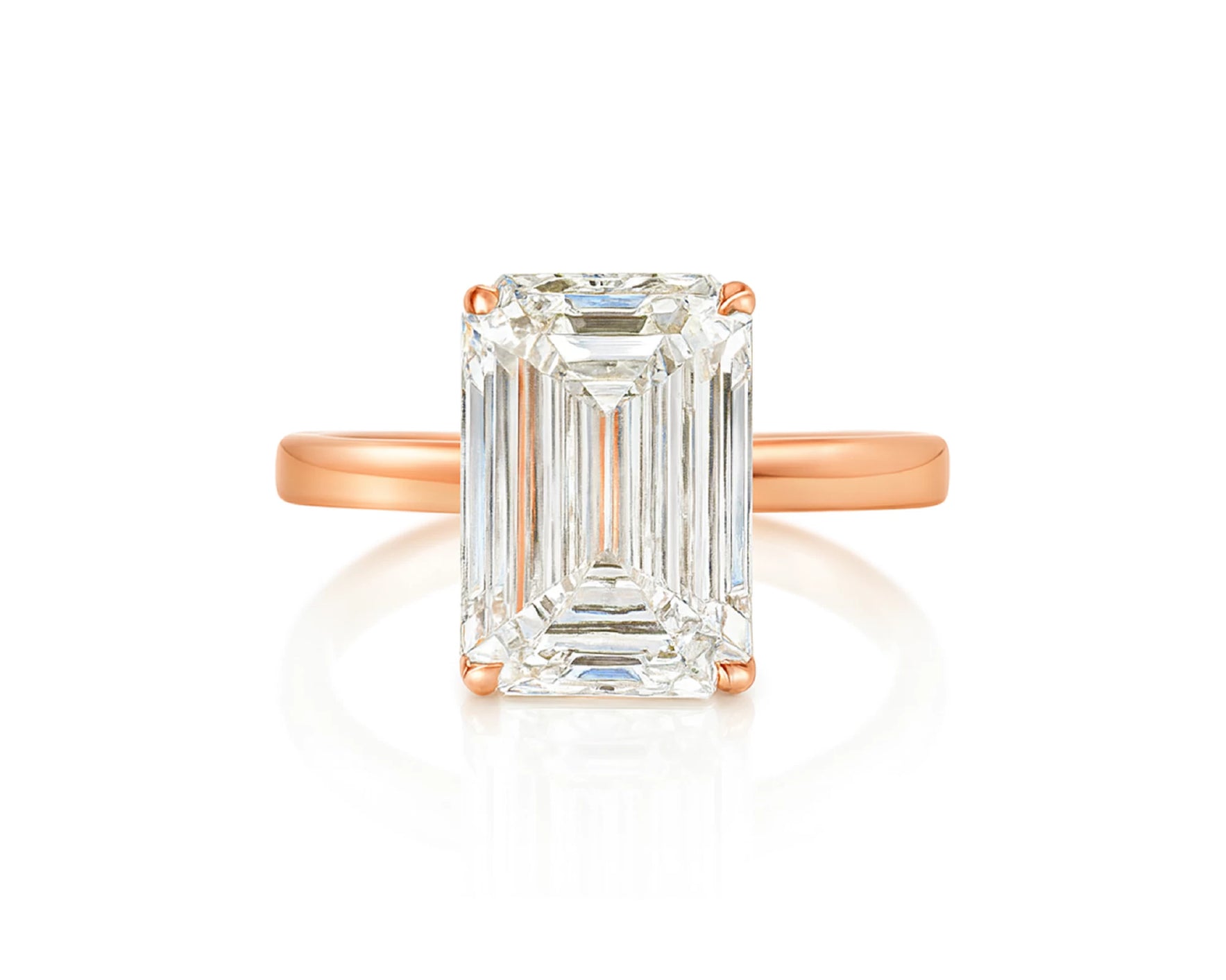 14k Gold Diamond Solitaire Ring with Emerald-Cut Center 5.08ct – lifestyle 2708
