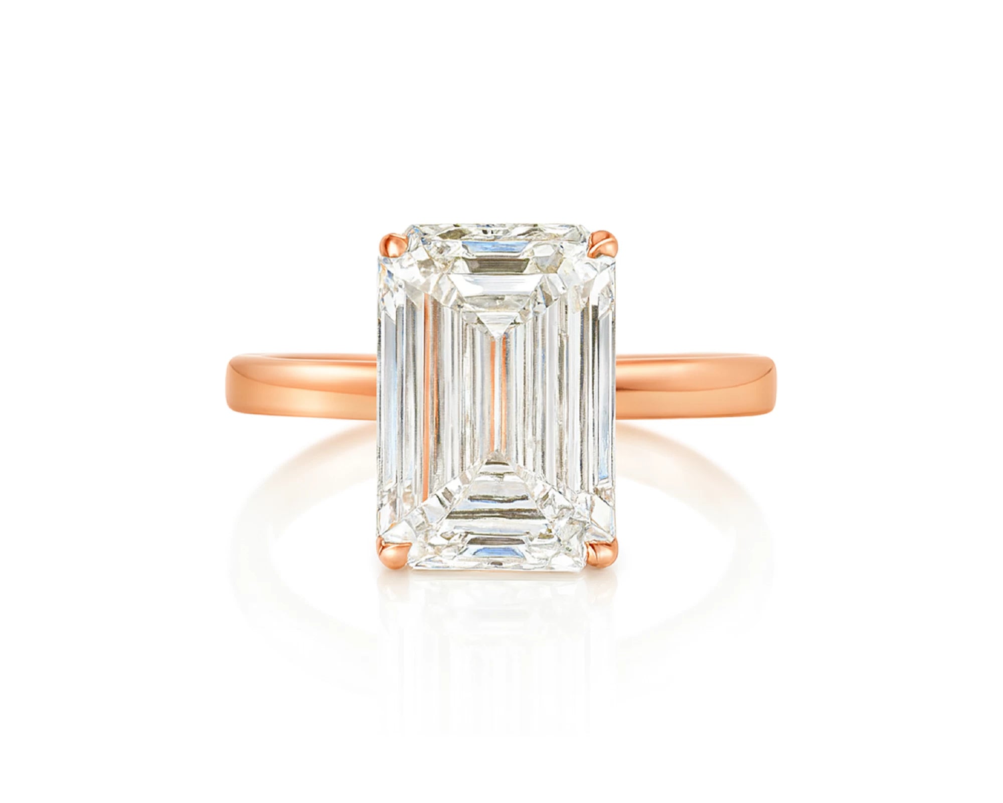 14k Gold Diamond Solitaire Ring with Emerald-Cut Center 5.08ct – lifestyle 2708