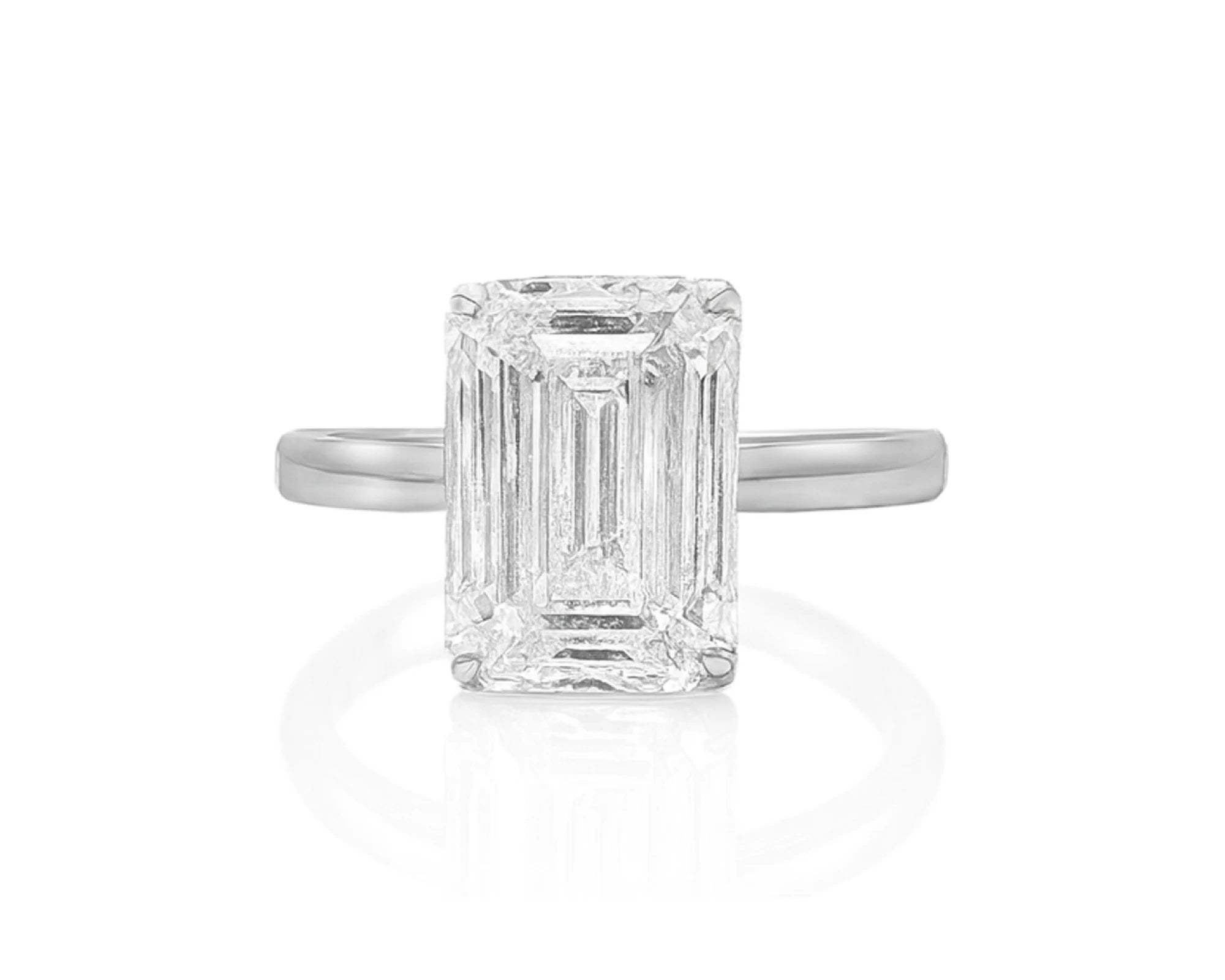 14k Gold Diamond Solitaire Ring with Emerald-Cut Center 5.08ct – lifestyle 2709