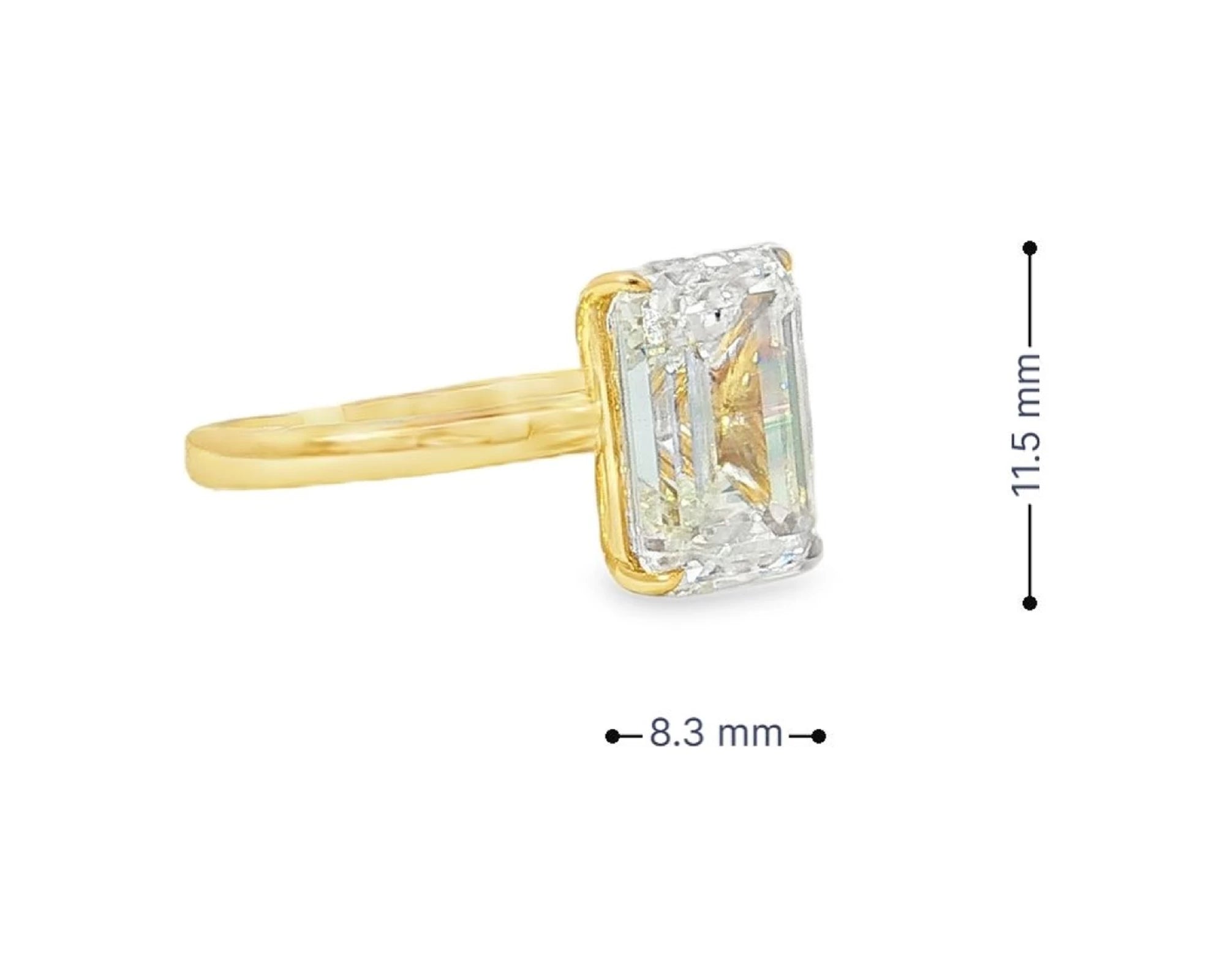 14k Gold Diamond Solitaire Ring with Emerald-Cut Center 5.08ct – lifestyle 3117