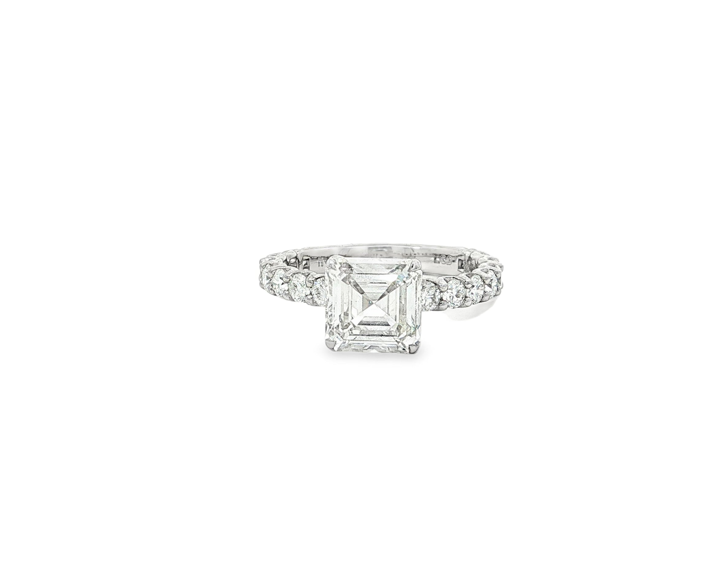 14k Gold Diamond Solitaire Ring with Emerald - Cut Center Stone 2.13ct - AVI THE JEWELER