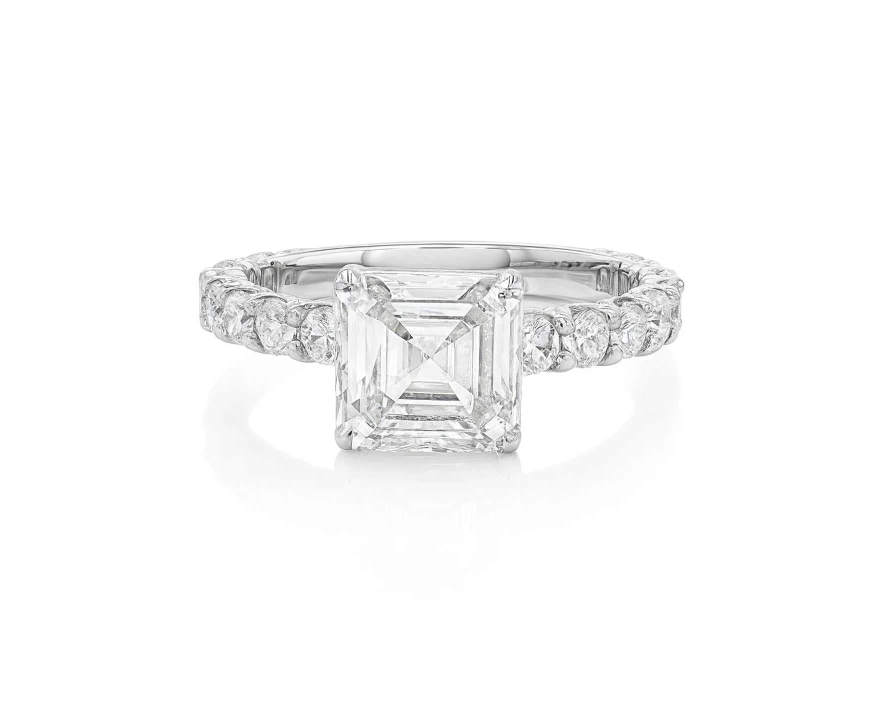 14k Gold Diamond Solitaire Ring with Emerald-Cut Center Stone 2.13ct – lifestyle 2692