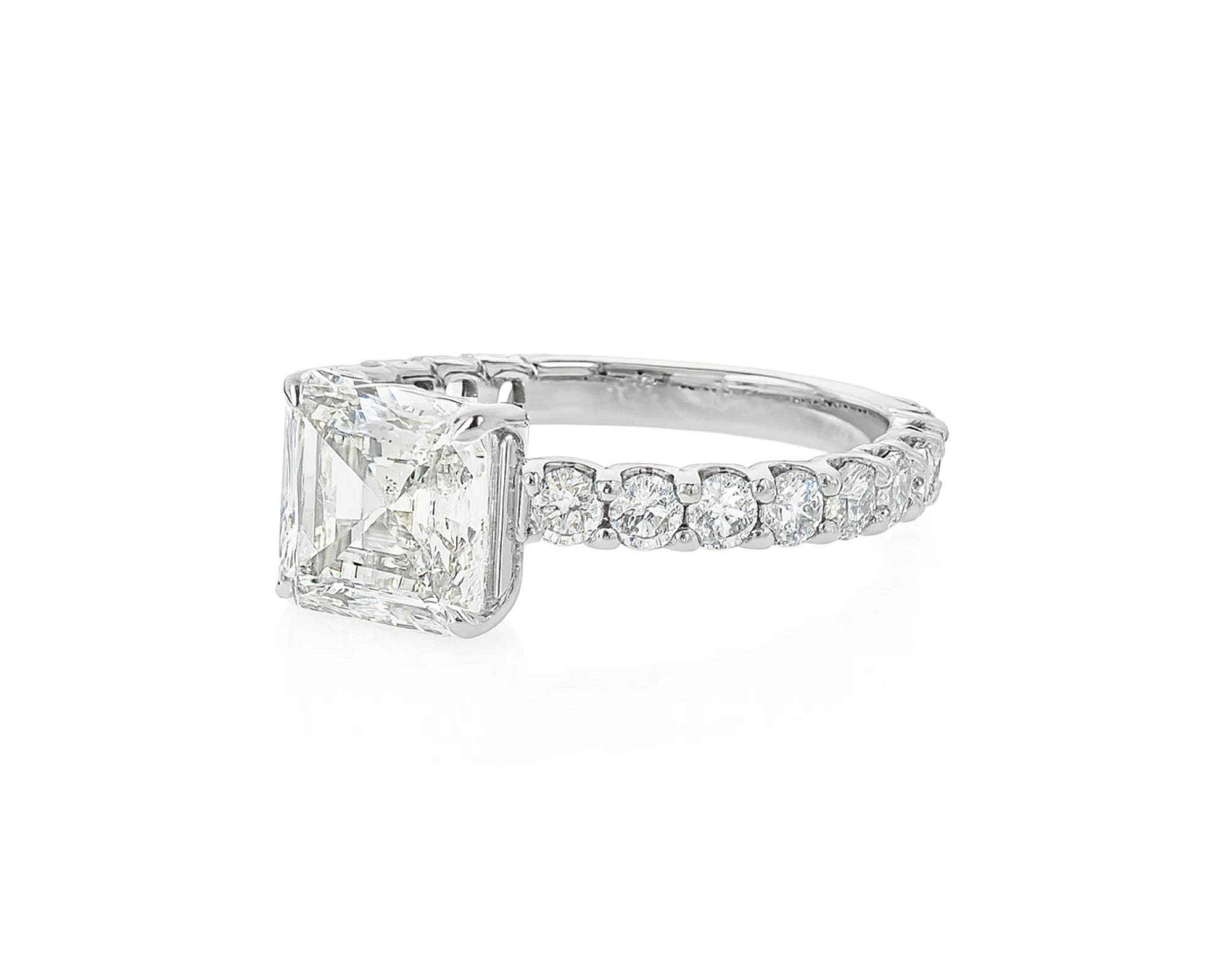 14k Gold Diamond Solitaire Ring with Emerald-Cut Center Stone 2.13ct – lifestyle 2693
