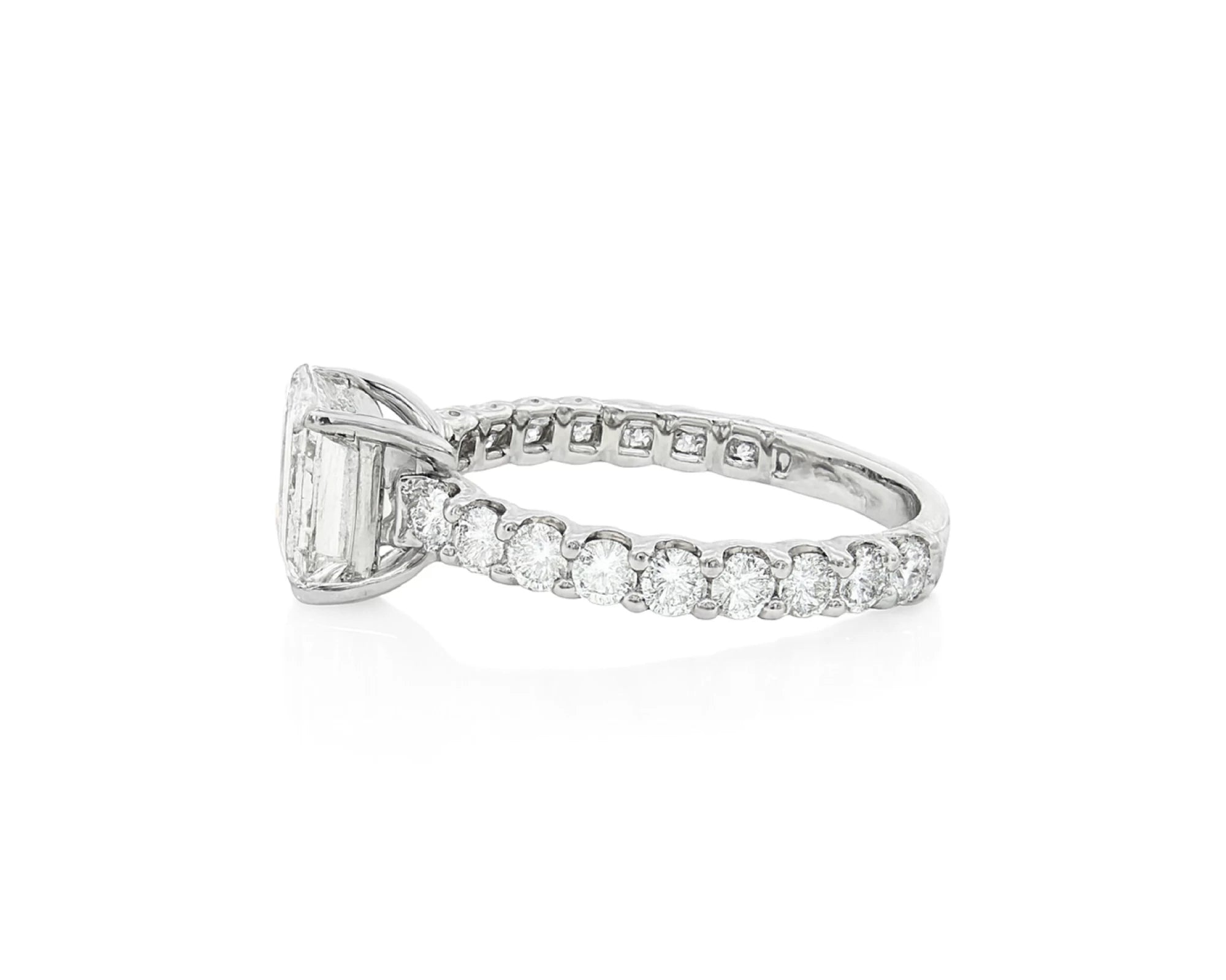 14k Gold Diamond Solitaire Ring with Emerald-Cut Center Stone 2.13ct – lifestyle 2694