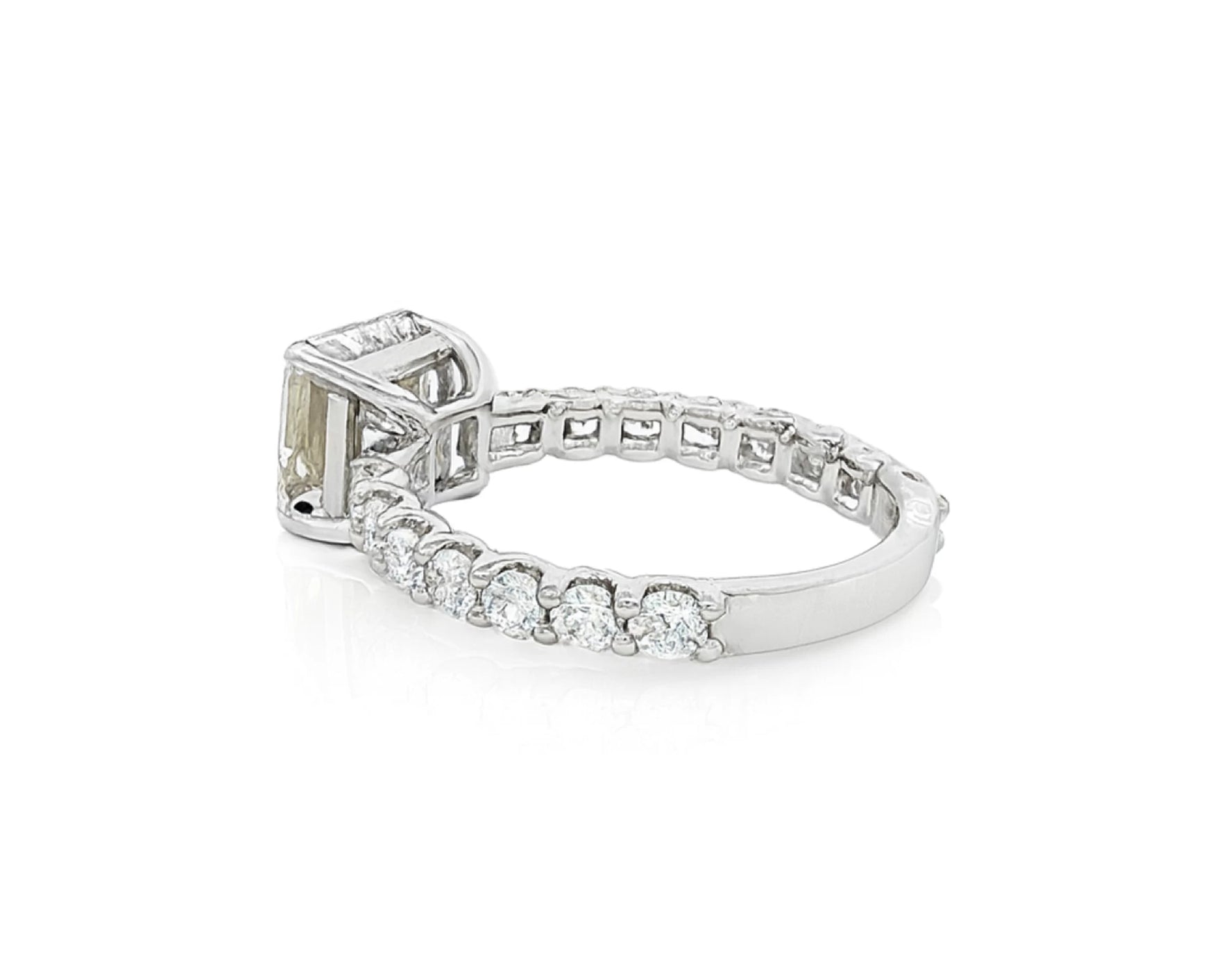 14k Gold Diamond Solitaire Ring with Emerald-Cut Center Stone 2.13ct – lifestyle 2695